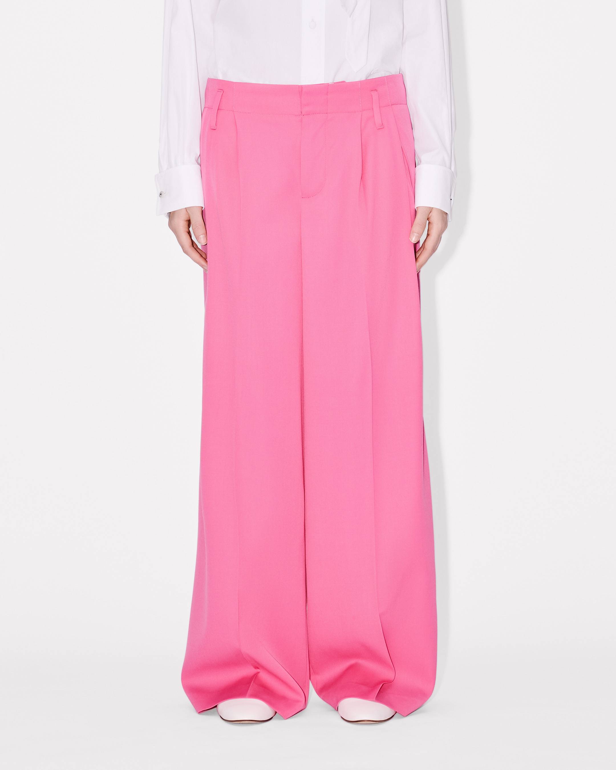 Wide leg tailored pants in virgin wool