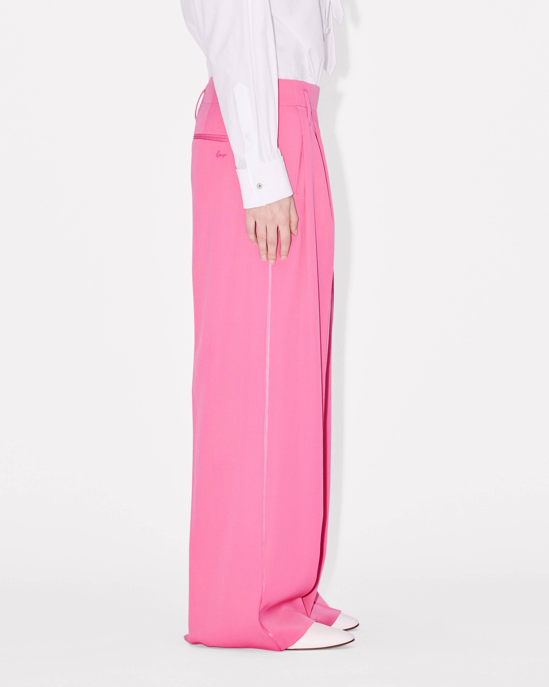 Wide leg tailored pants in virgin wool