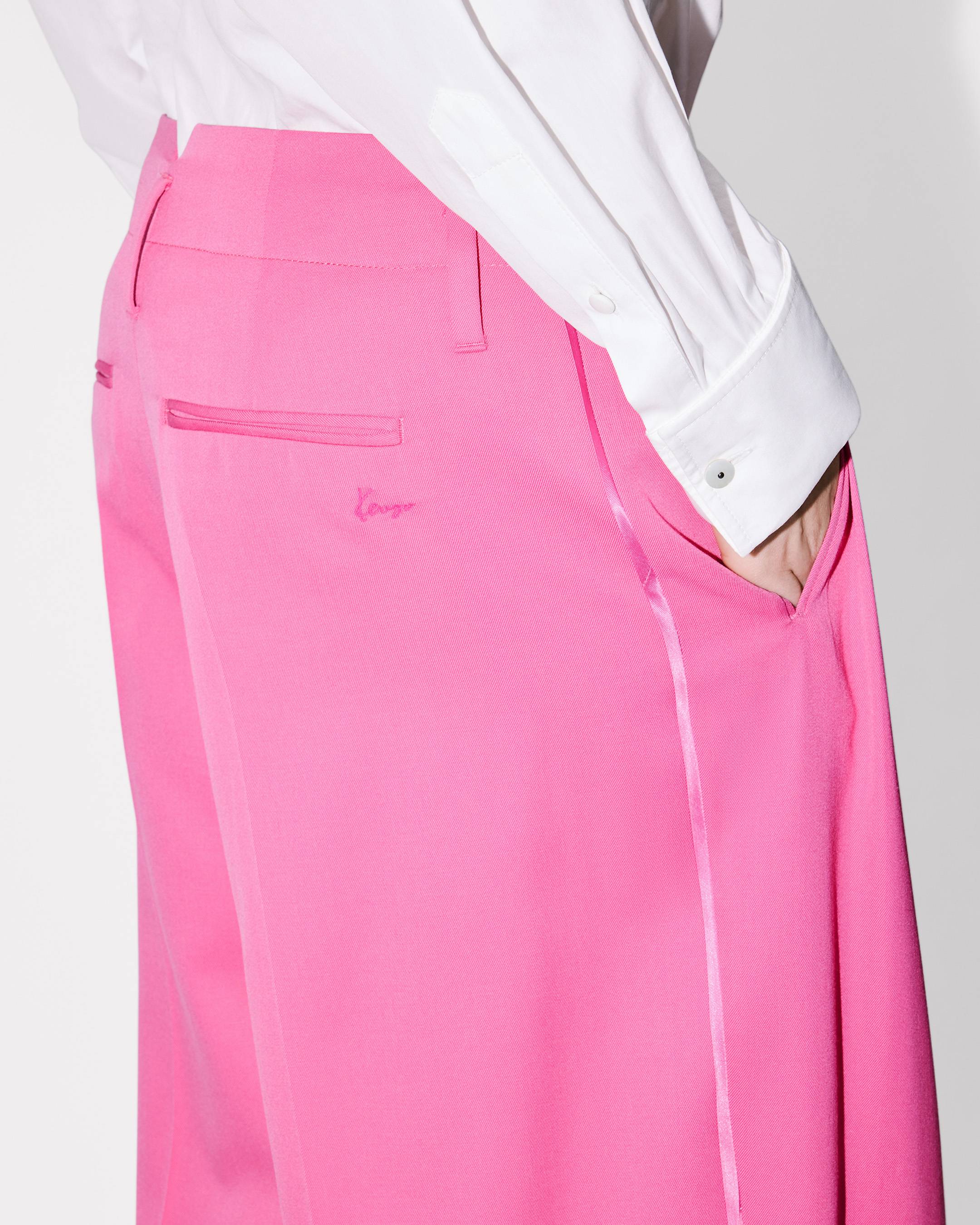 Wide leg tailored pants in virgin wool