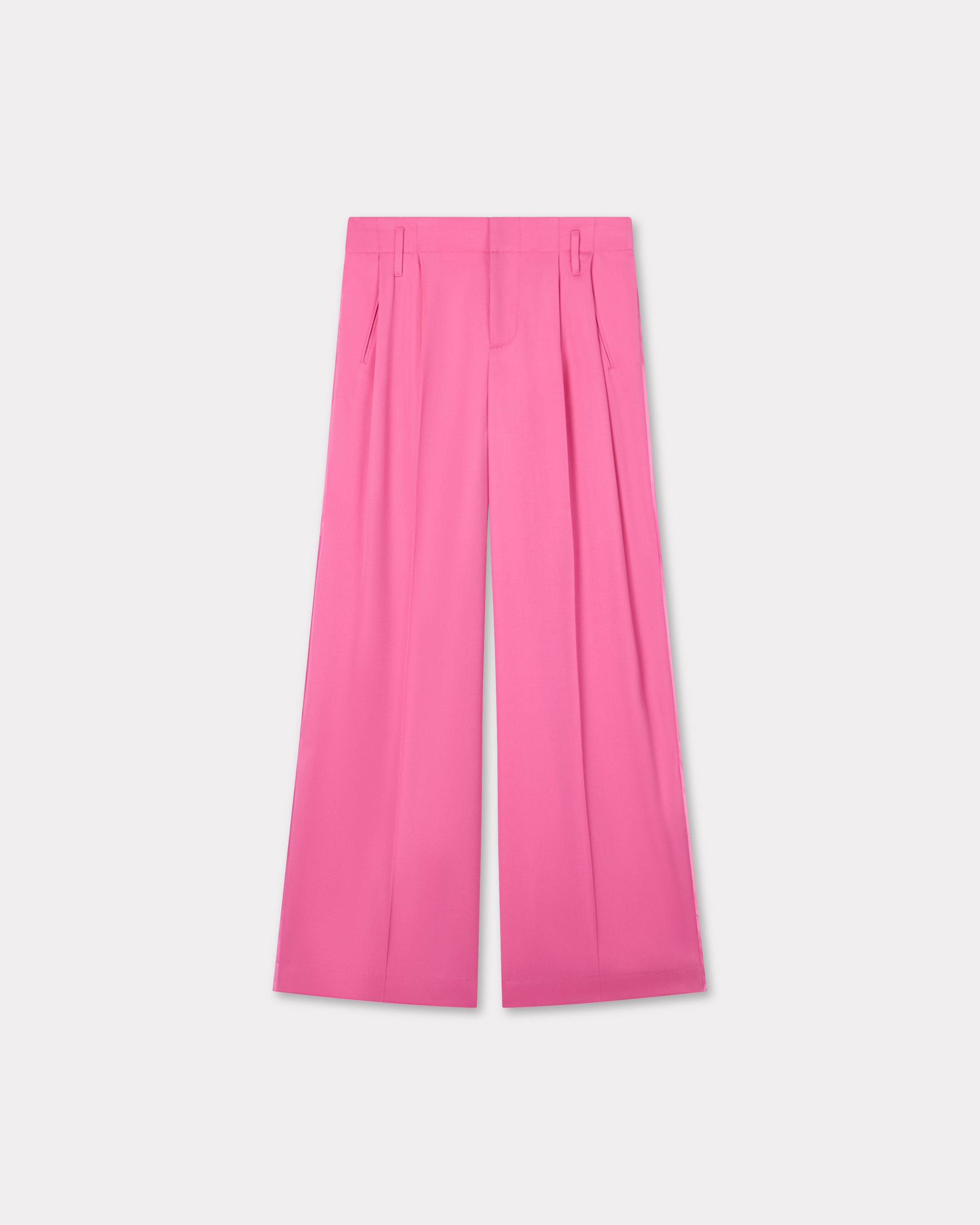 Wide leg tailored pants in virgin wool