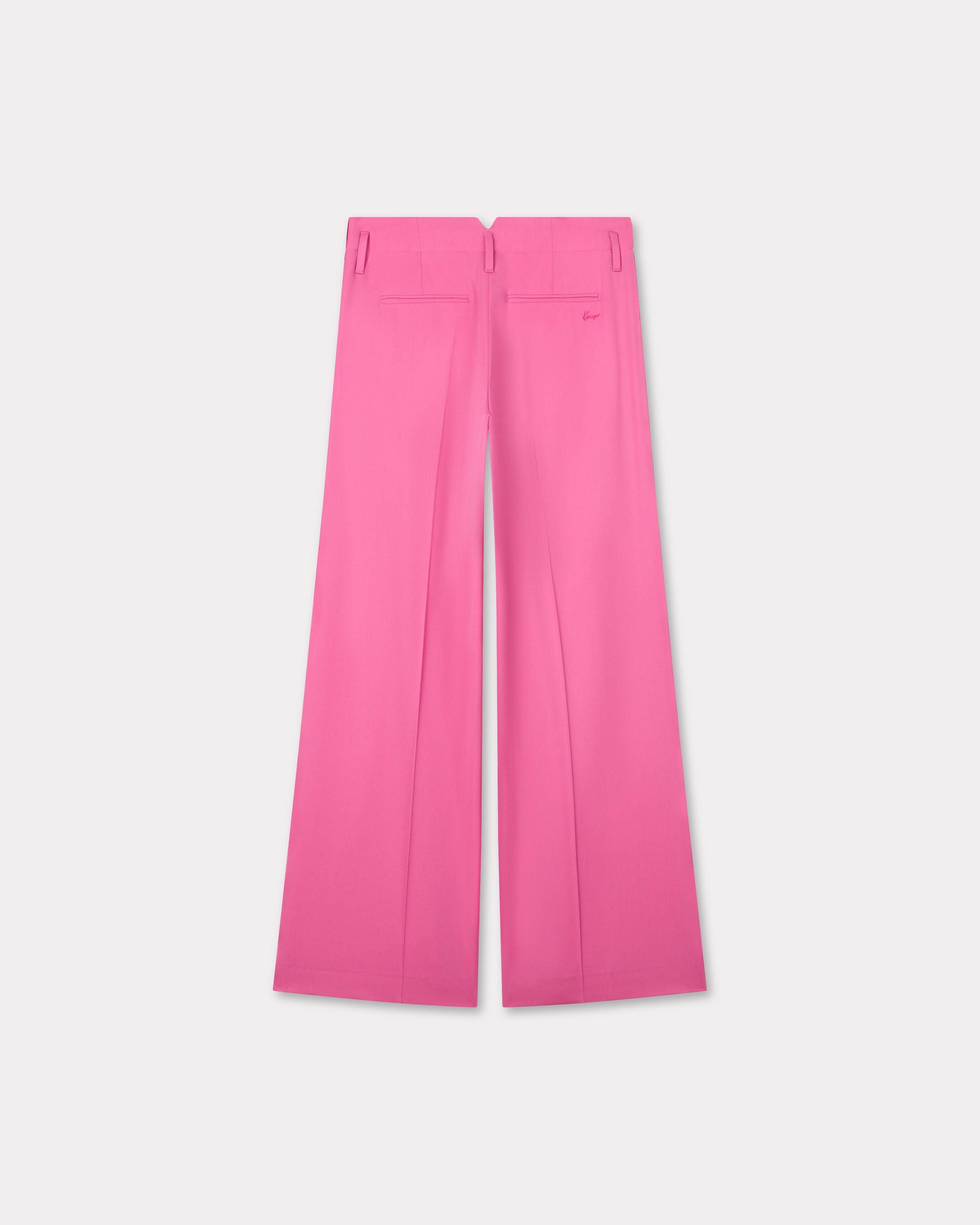 Wide leg tailored pants in virgin wool