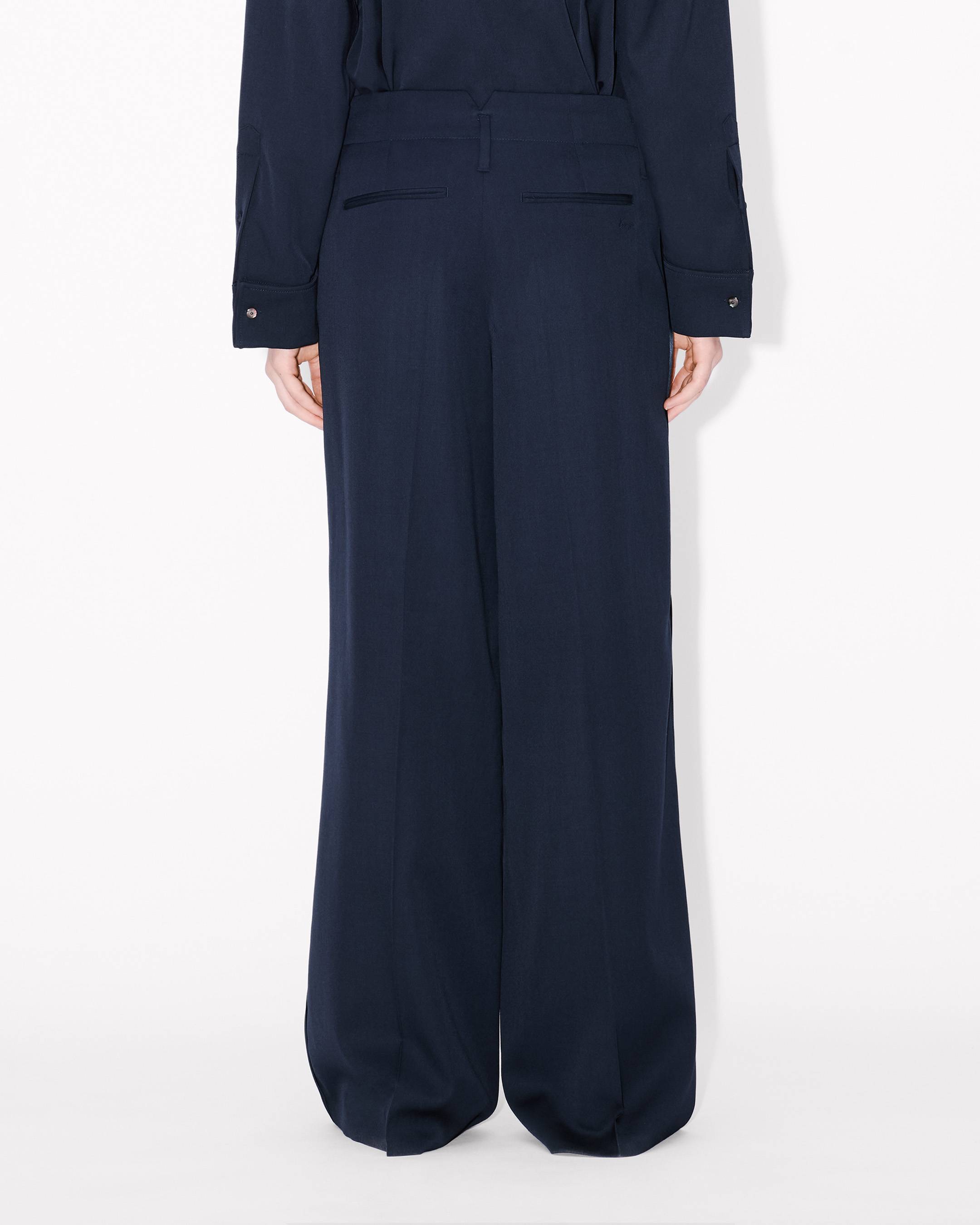 Wide leg tailored pants in virgin wool