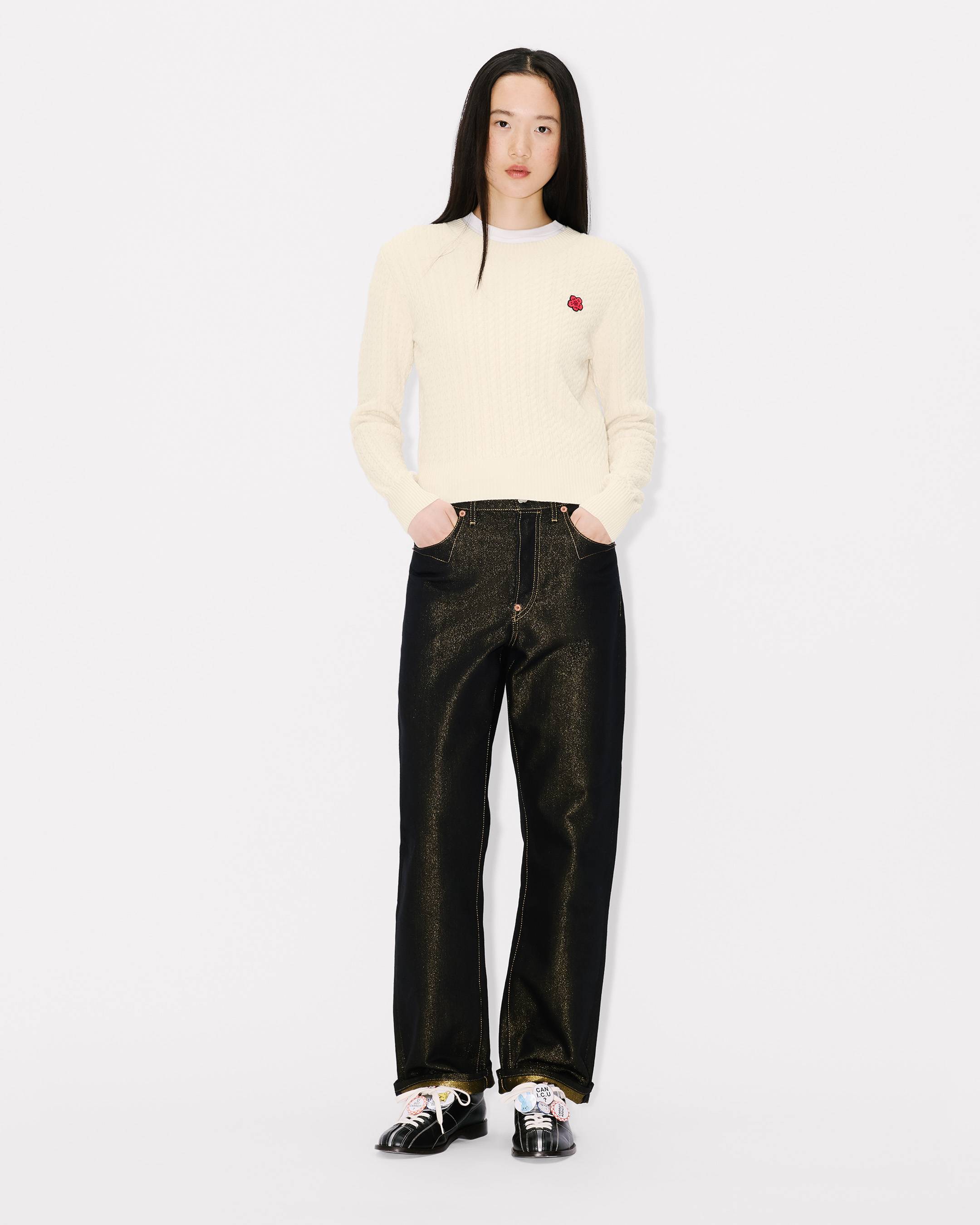 Maglia in cotone e lana 'Boke Flower'