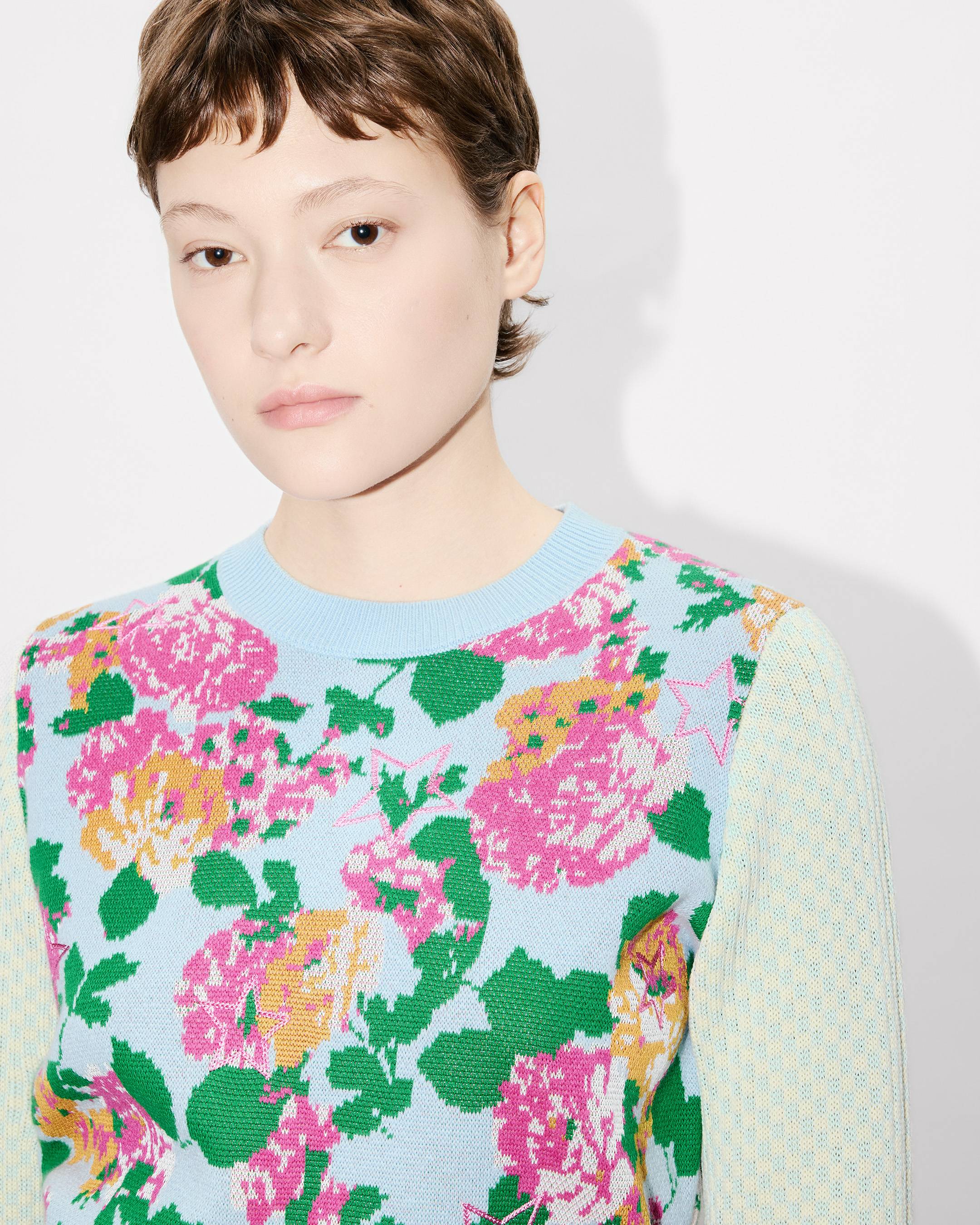 'KENZO Floral' embellished jumper in cotton wool