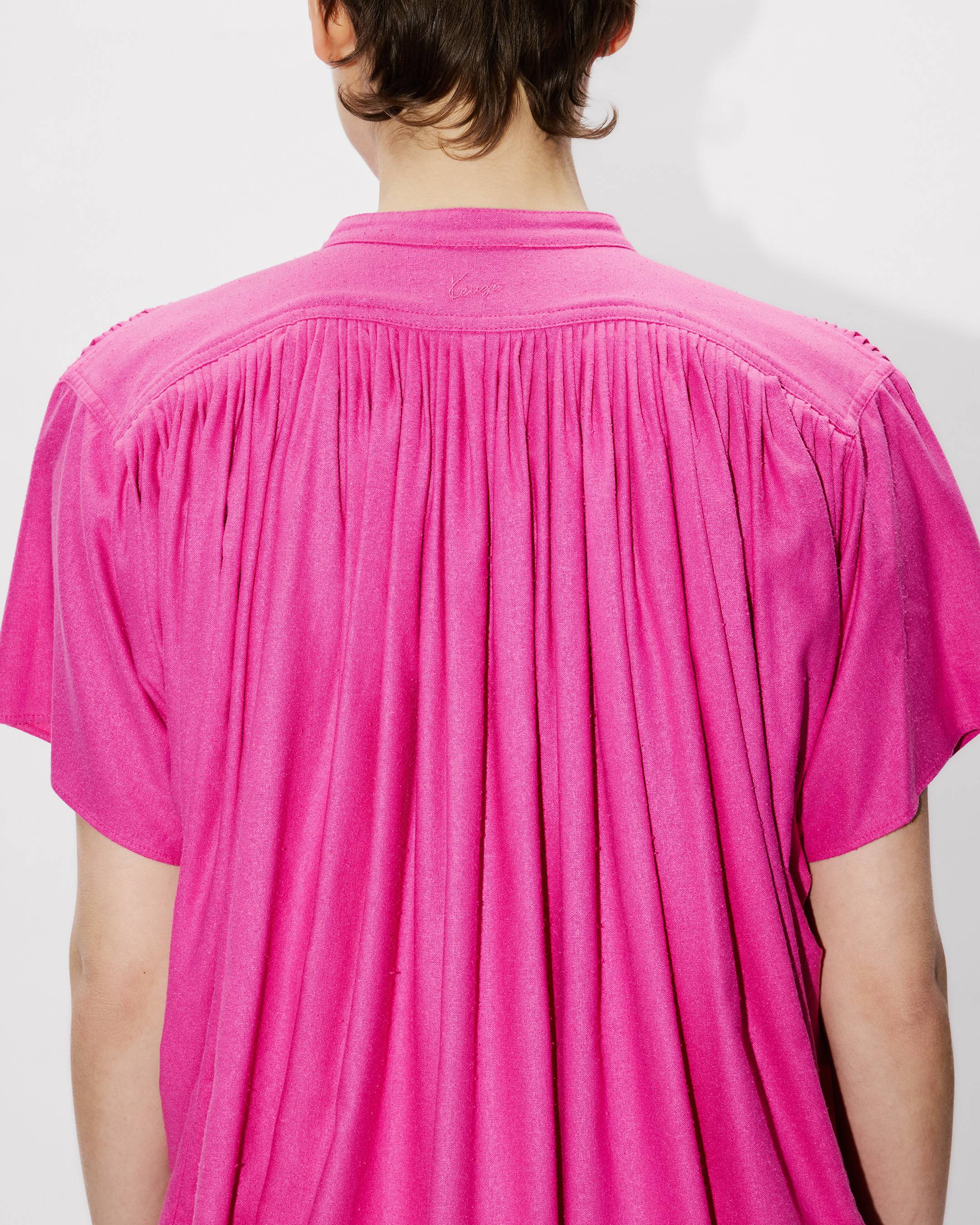 Plissiertes Oversize-Kleid aus Floche-Seide