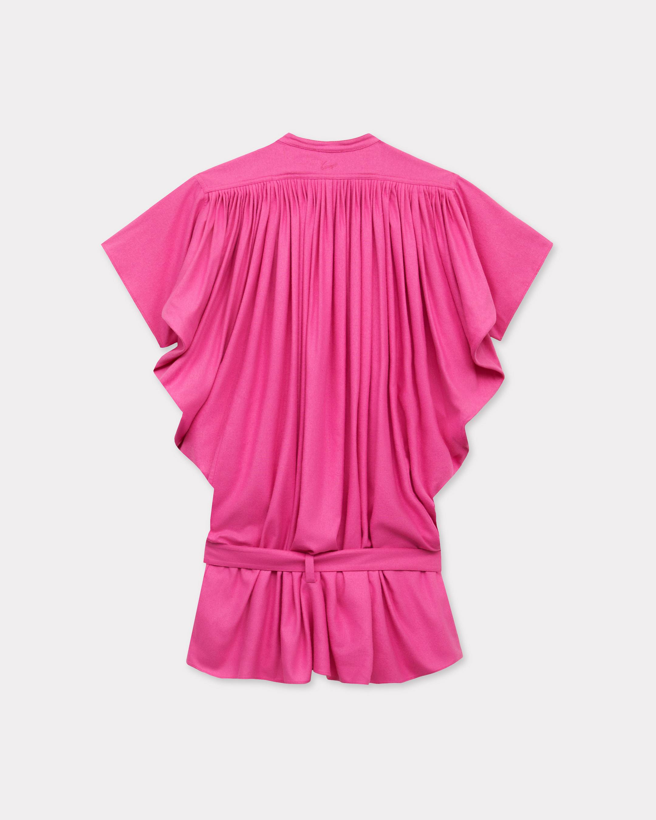 Plissiertes Oversize-Kleid aus Floche-Seide