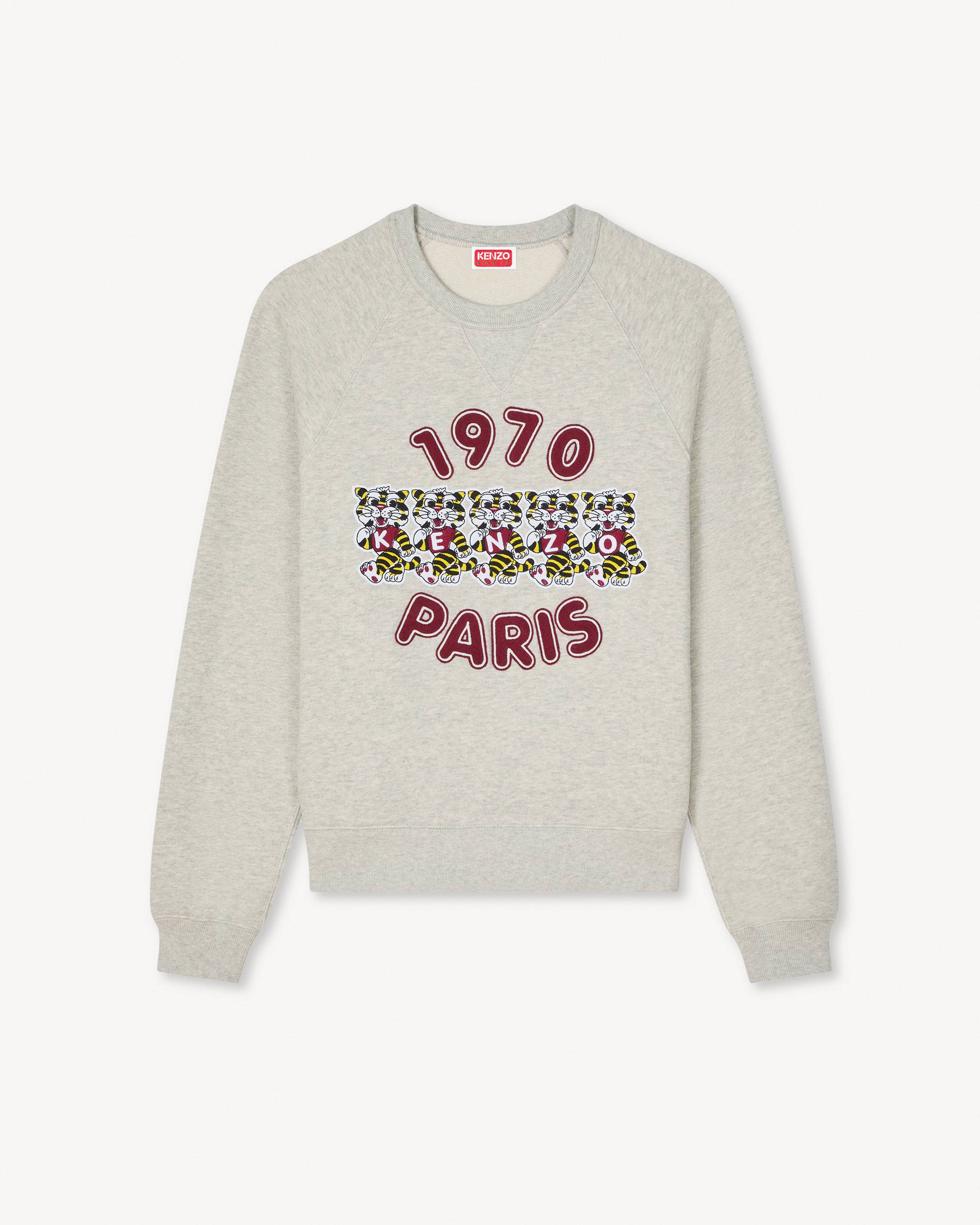 KENZO 'Kenzo Wild Tiger' Embroidered Sweatshirt In Cotton Pale Grey - Womens Size Xs