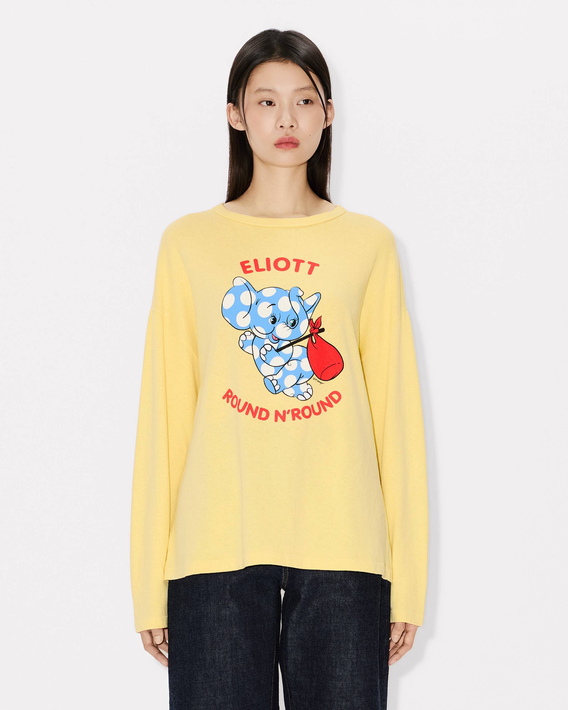 Lang&auml;rmeliges &bdquo;KENZO Cartoon&ldquo;-T-Shirt aus Baumwolle