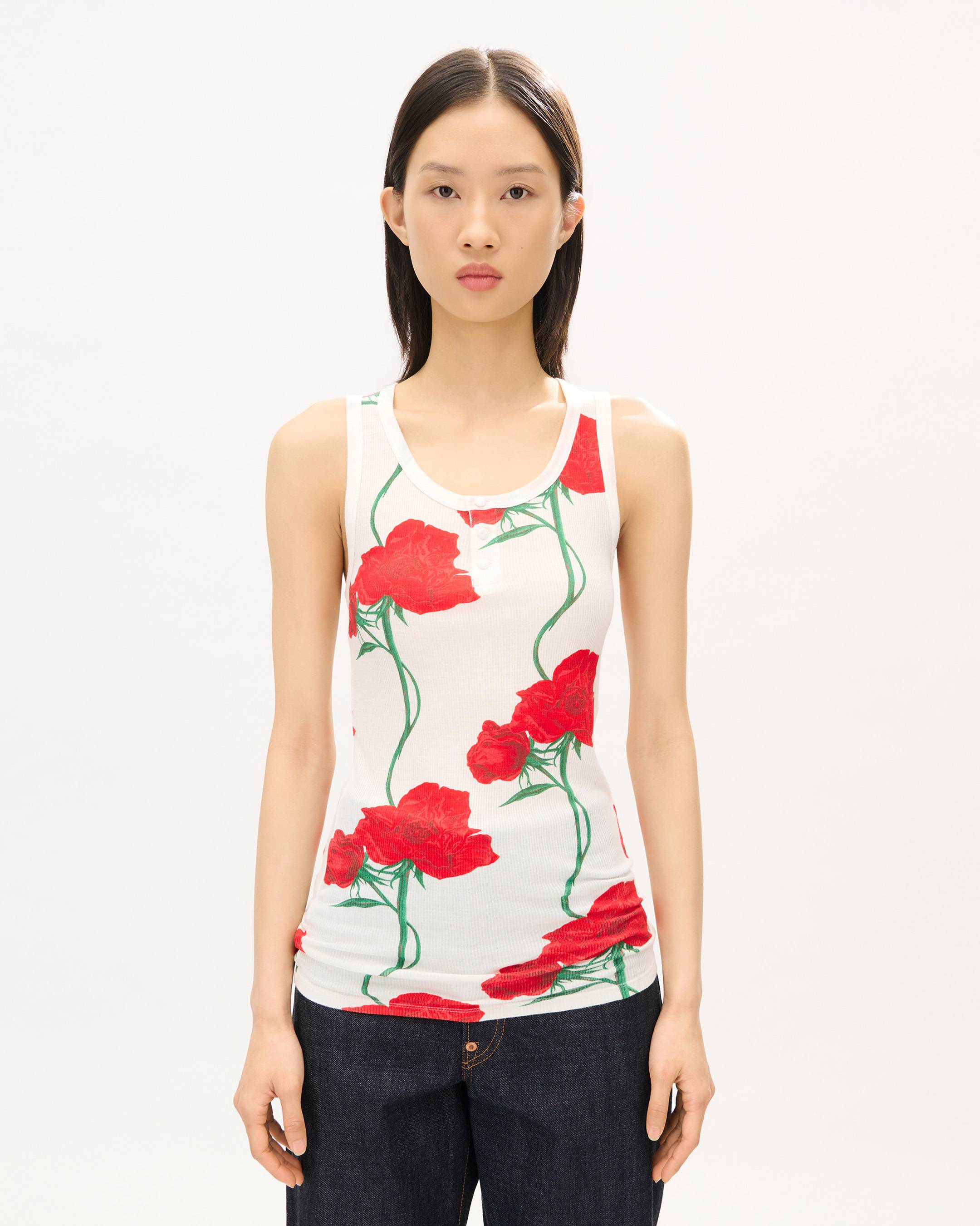 'KENZO Archive Rose' スキニー タンク トップス