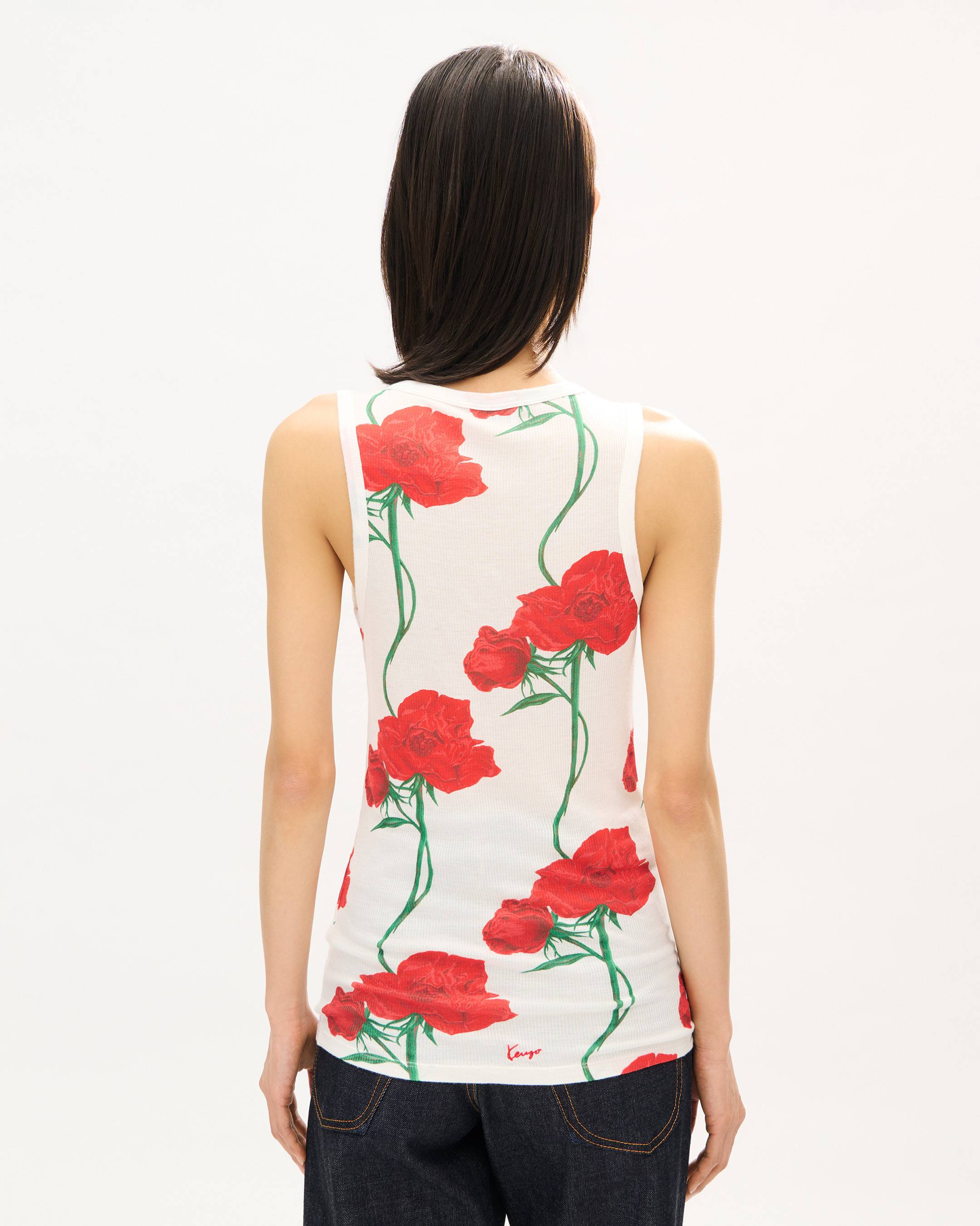 'KENZO Archive Rose' スキニー タンク トップス