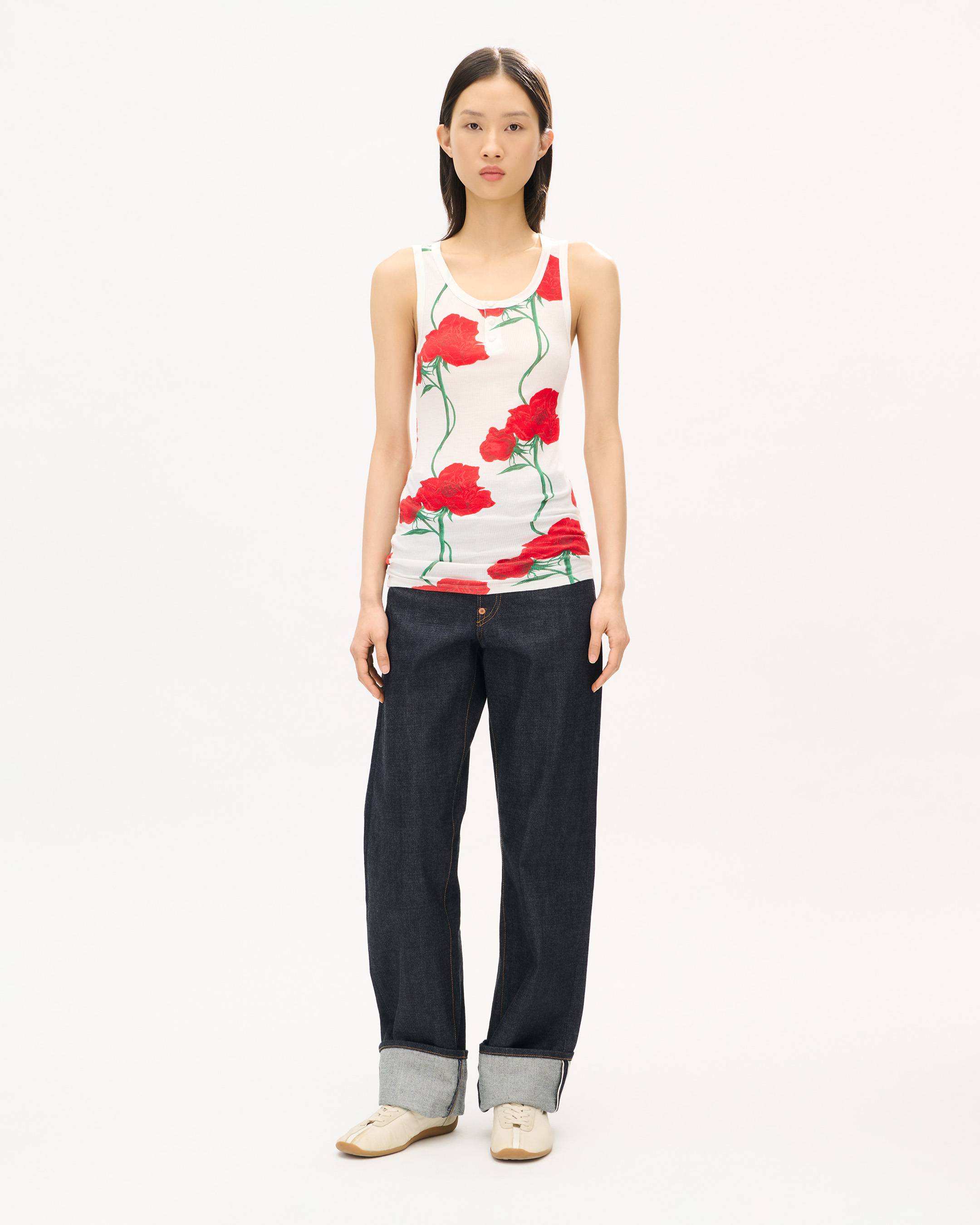 'KENZO Archive Rose' スキニー タンク トップス