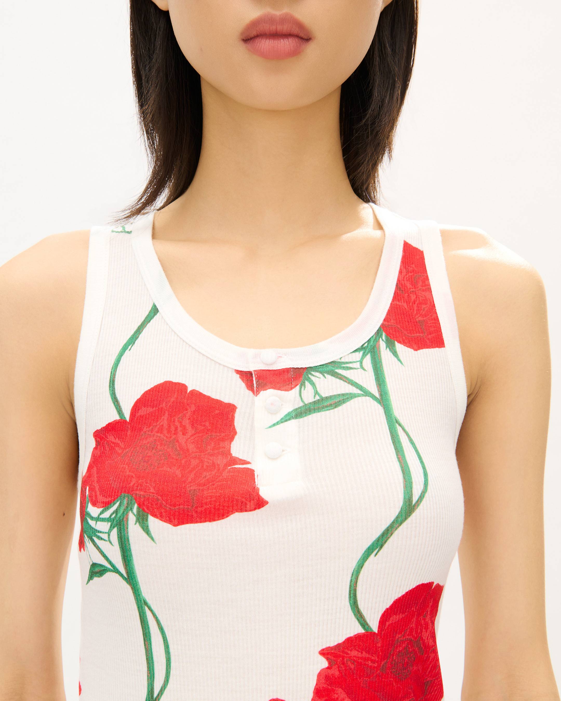 'KENZO Archive Rose' スキニー タンク トップス