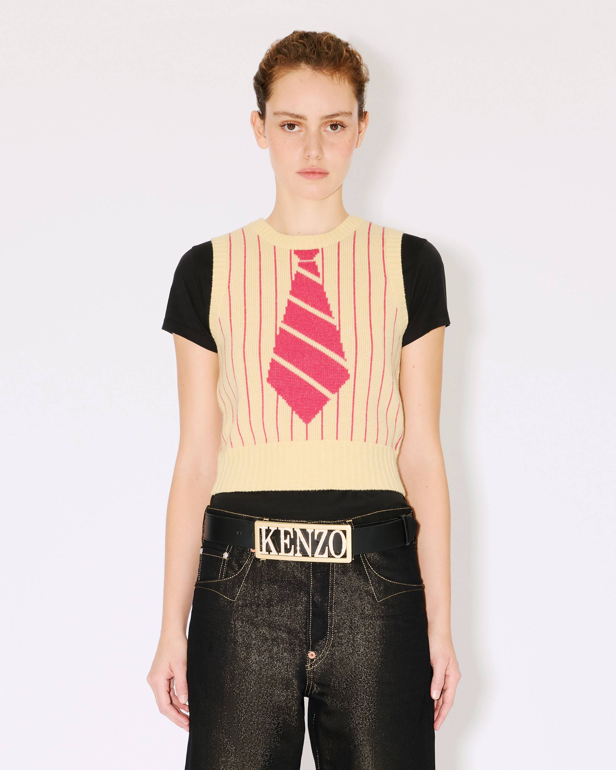 'KENZO Trompe l'&oelig;il' ベスト イン ウール コットン