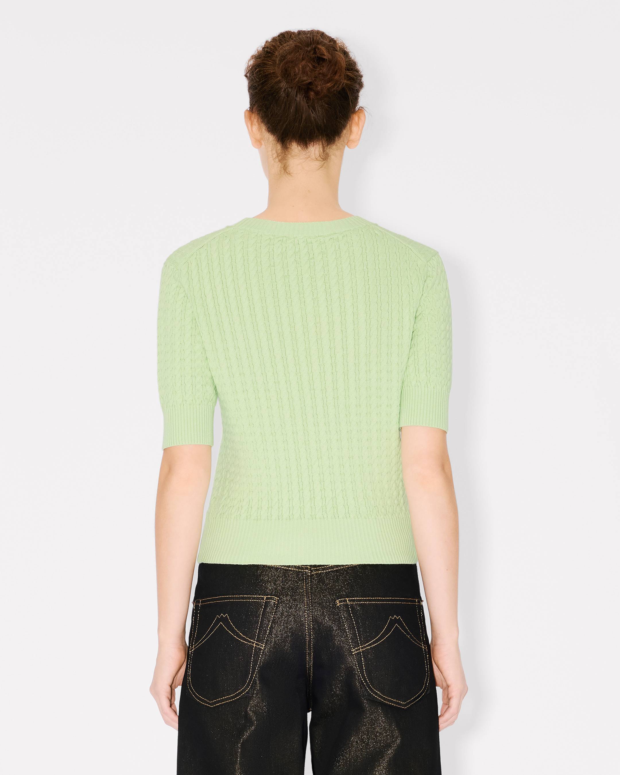 Top de manga corta de algod&oacute;n y lana 'Boke Flower'