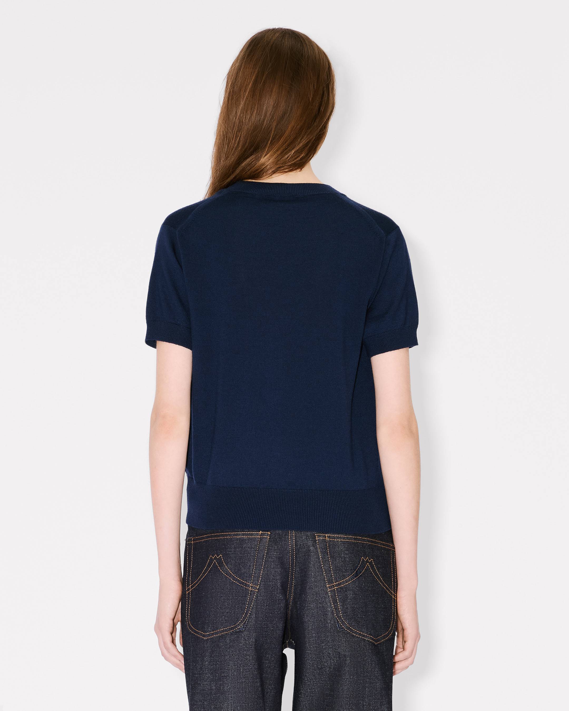 'Boke Flower' short sleeve top in merino wool