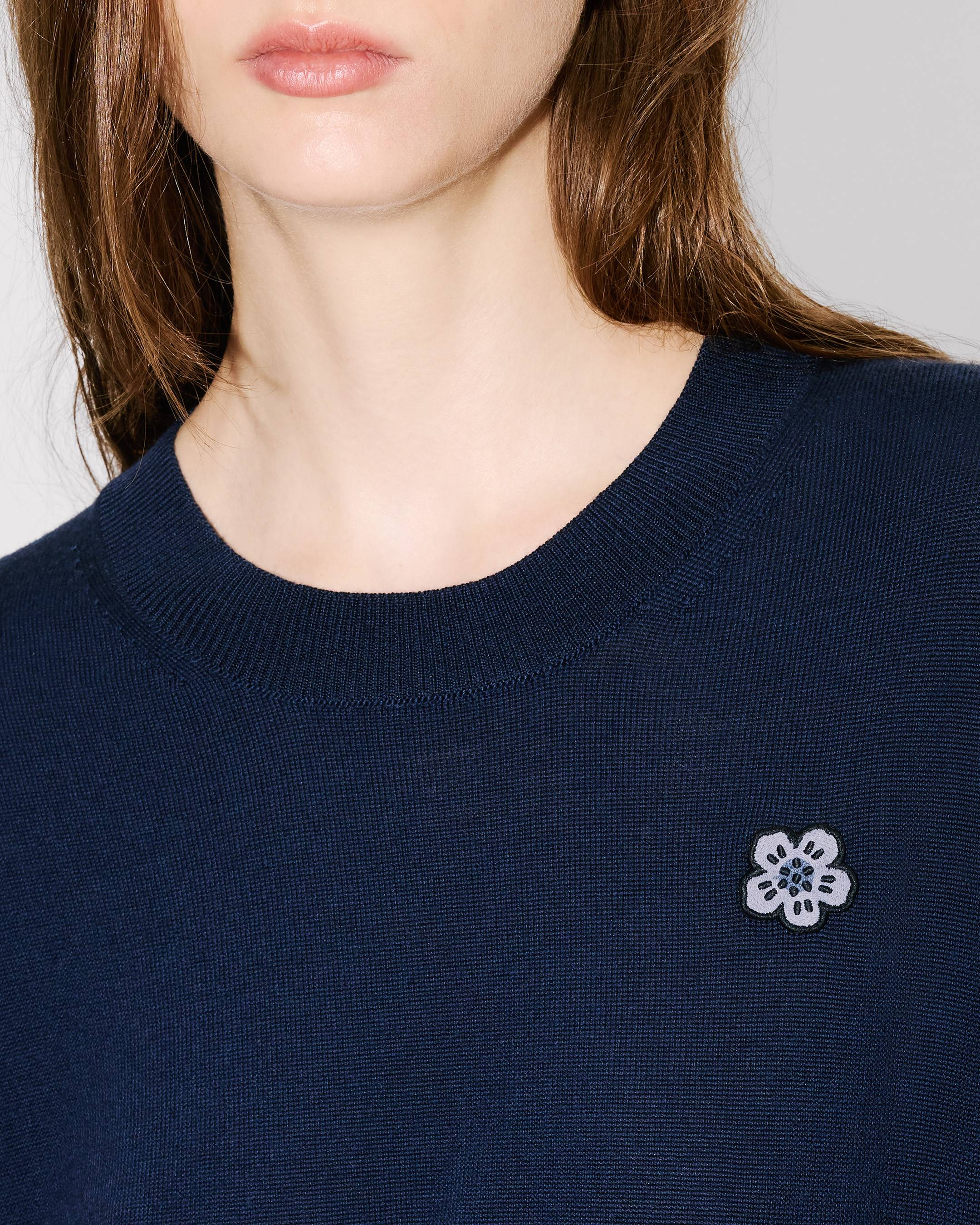 'Boke Flower' short sleeve top in merino wool