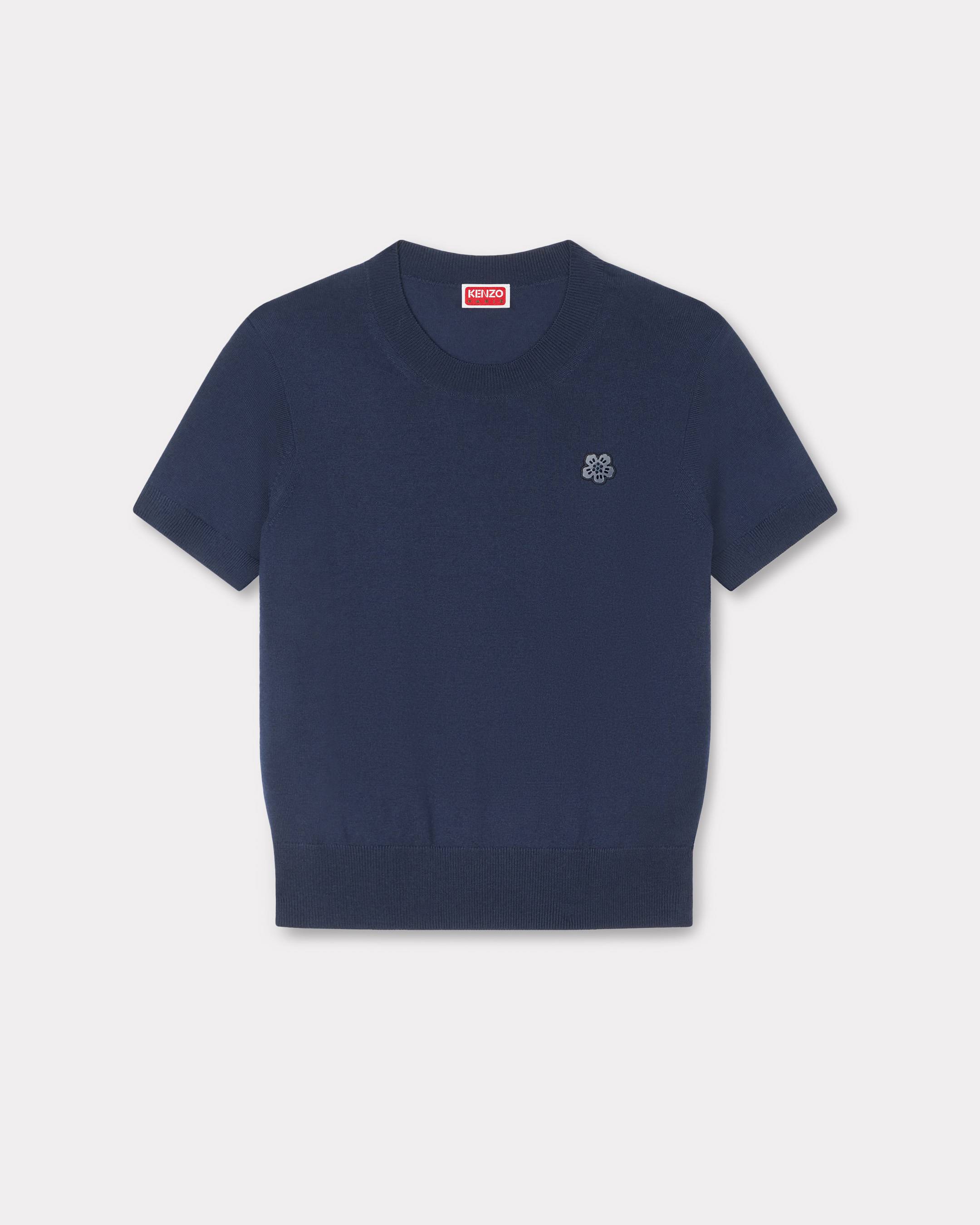 'Boke Flower' short sleeve top in merino wool