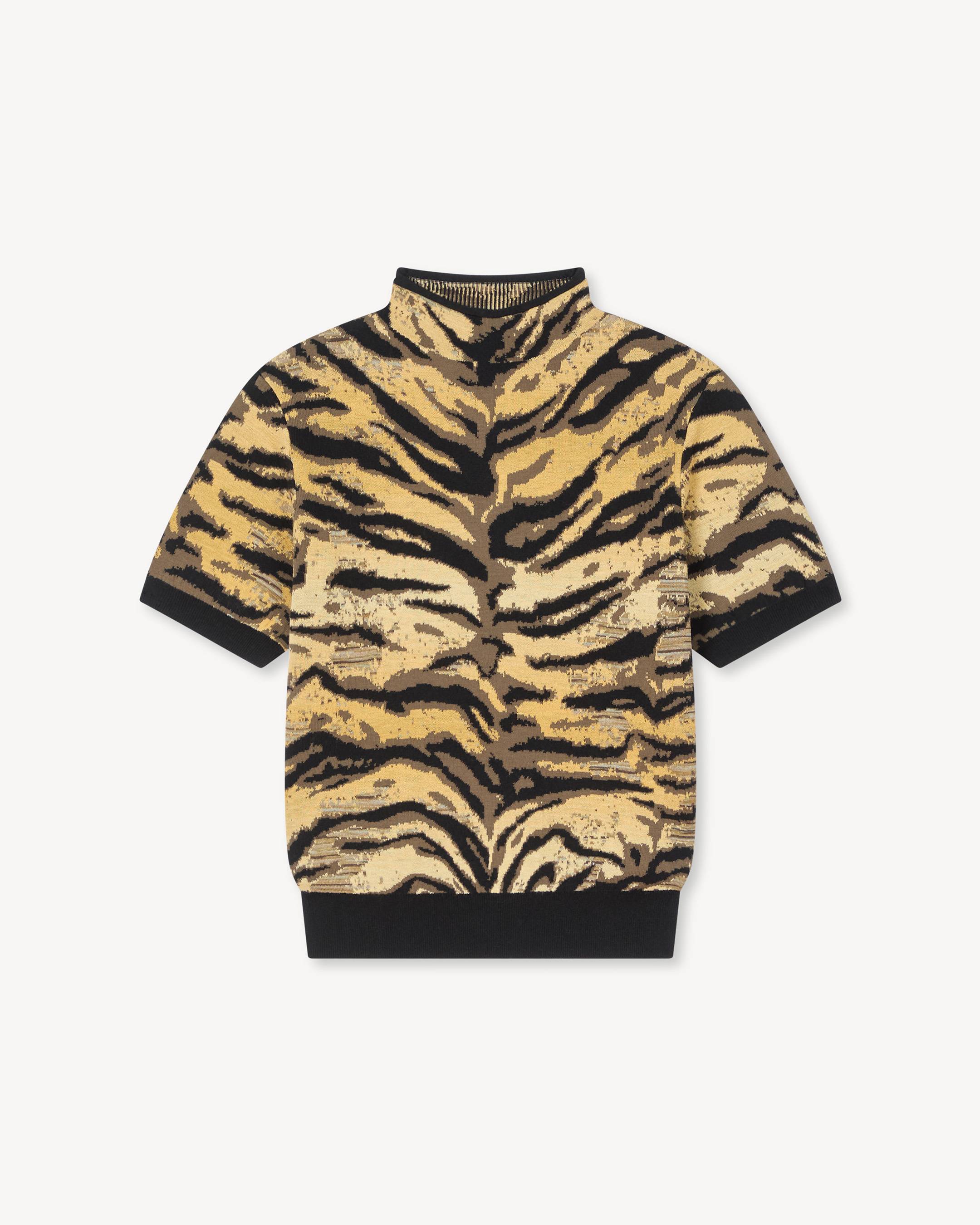 'KENZO Tiger' mock neck top in mixed cotton wool | Women's | KENZO
