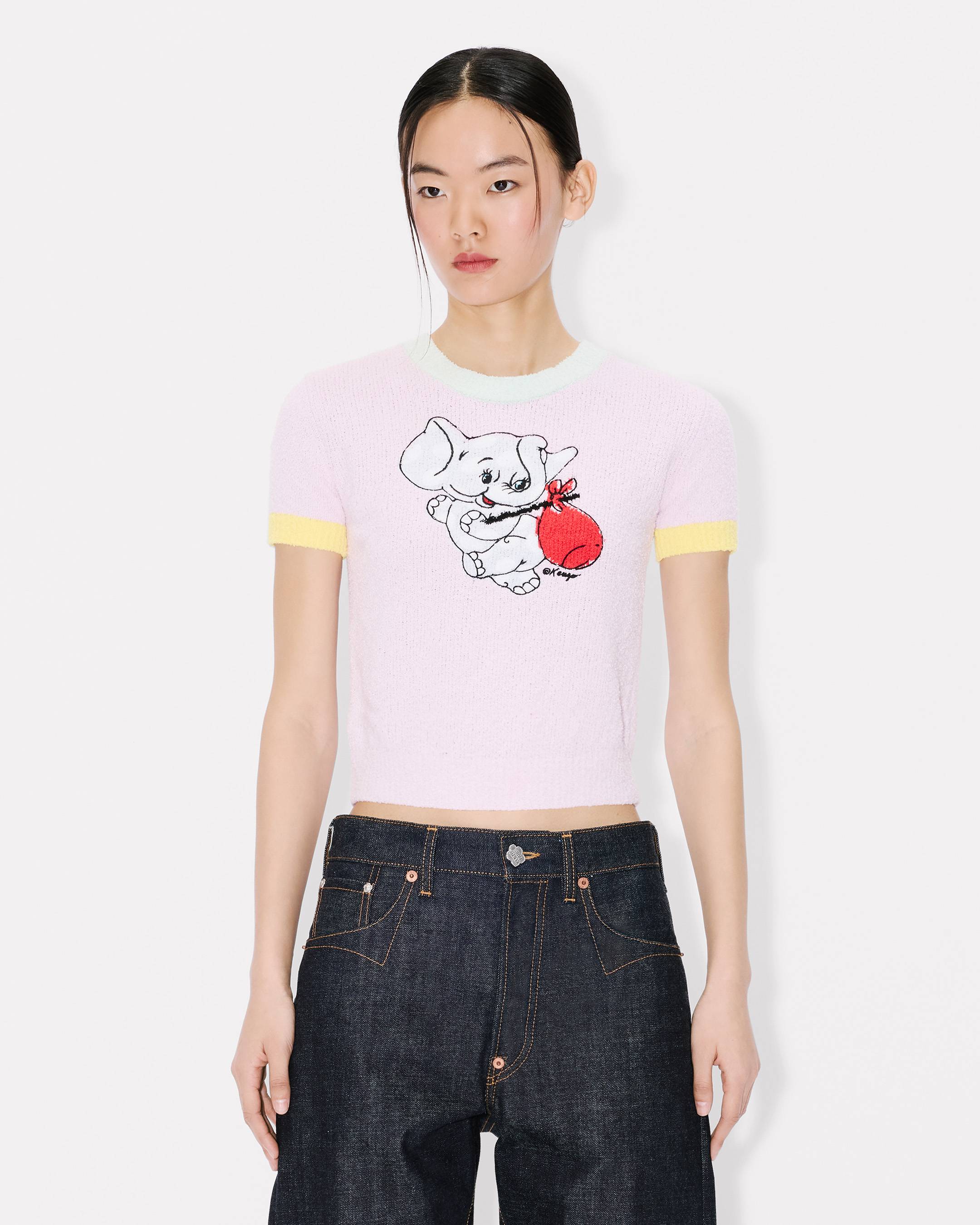 'KENZO Cartoon' クロップド トップス イン スポンジー コットン