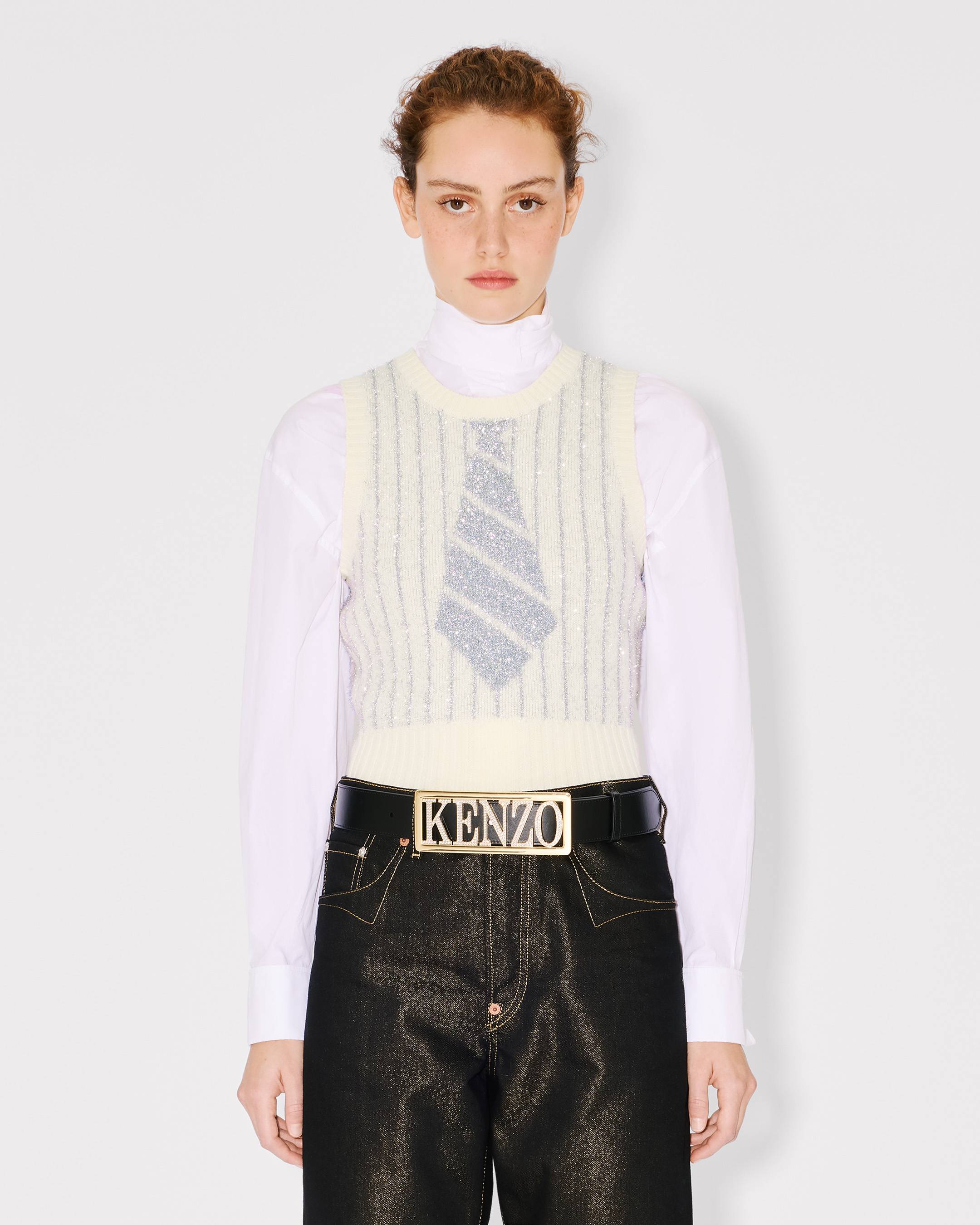 'KENZO Trompe l'&oelig;il' ベスト イン ウール コットン