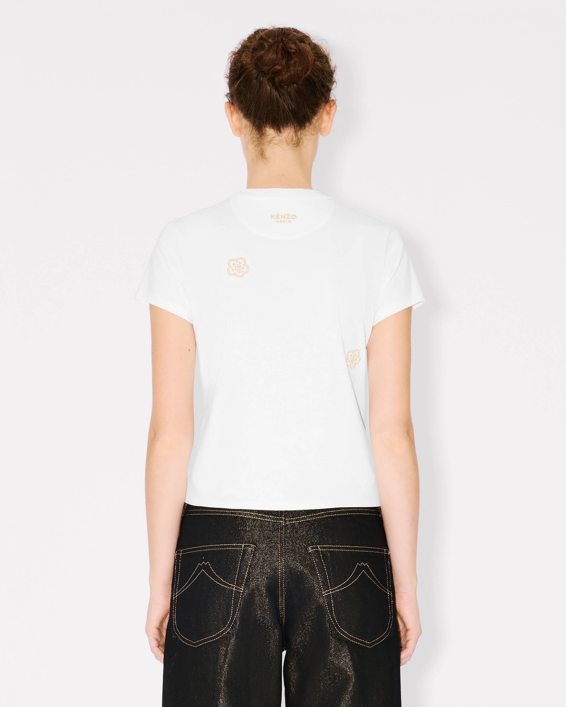 Multi 'Boke Flower' embroidered T-shirt in cotton