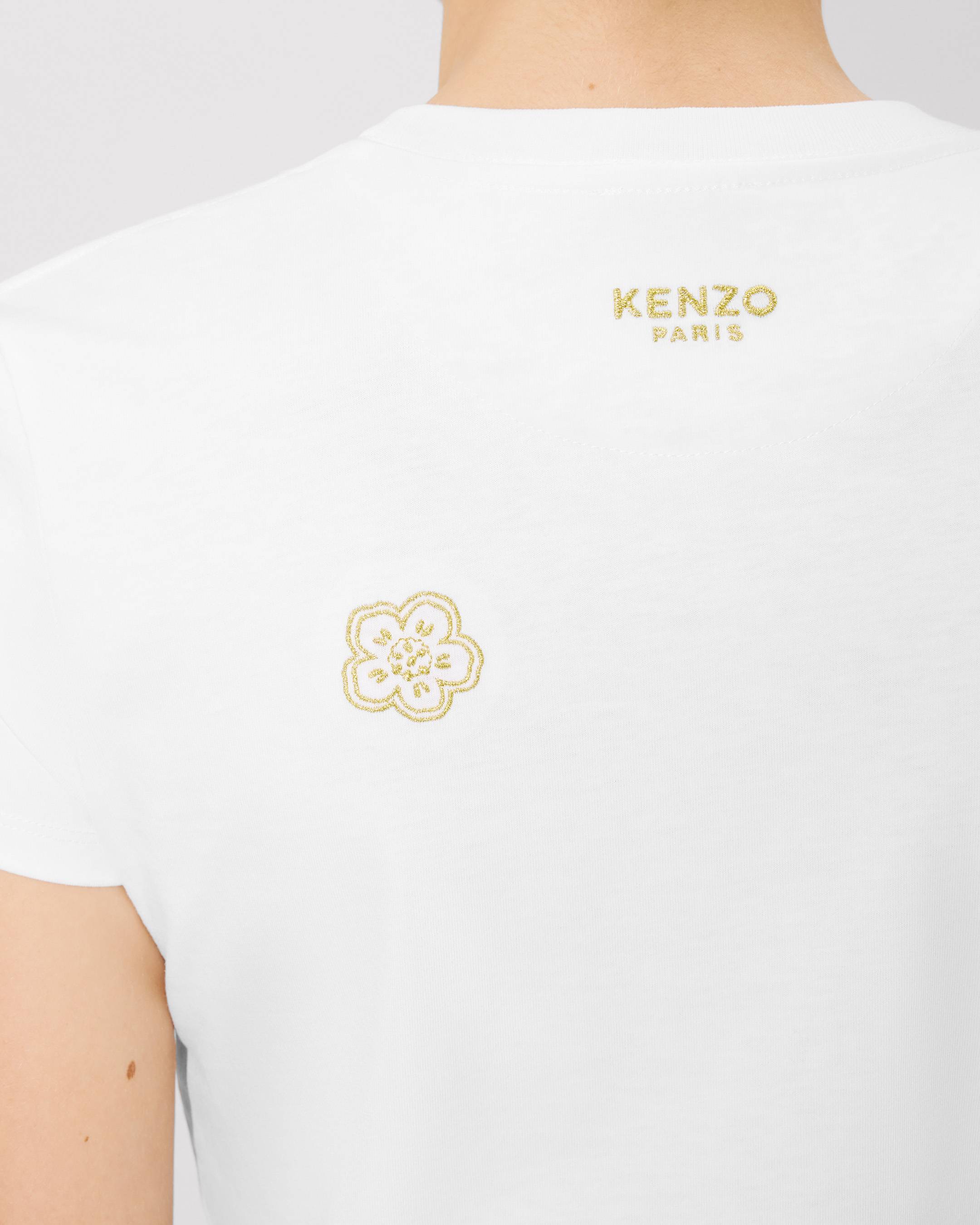 Multi 'Boke Flower' embroidered T-shirt in cotton