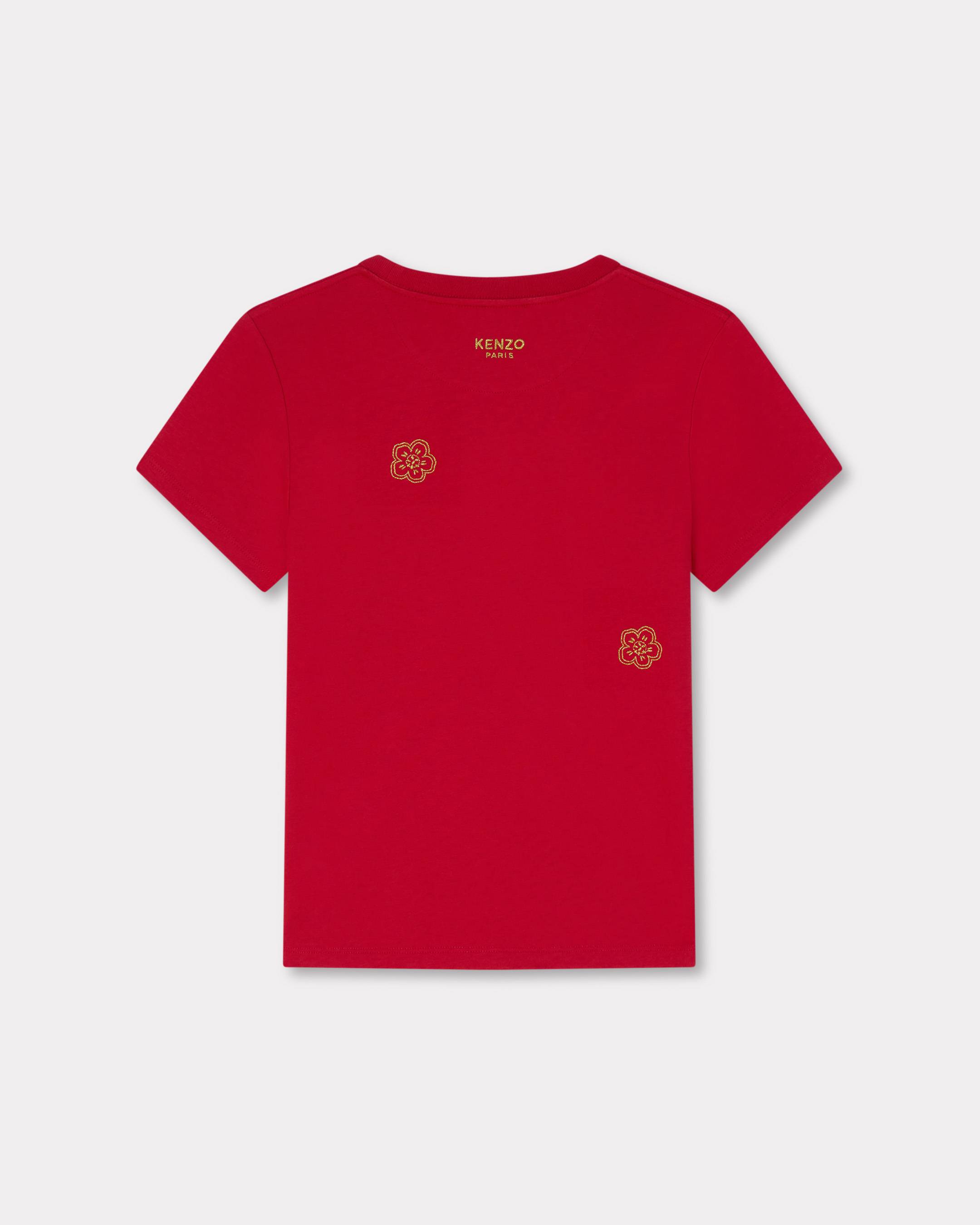 Camiseta de algodón con bordado múltiple 'Boke Flower'