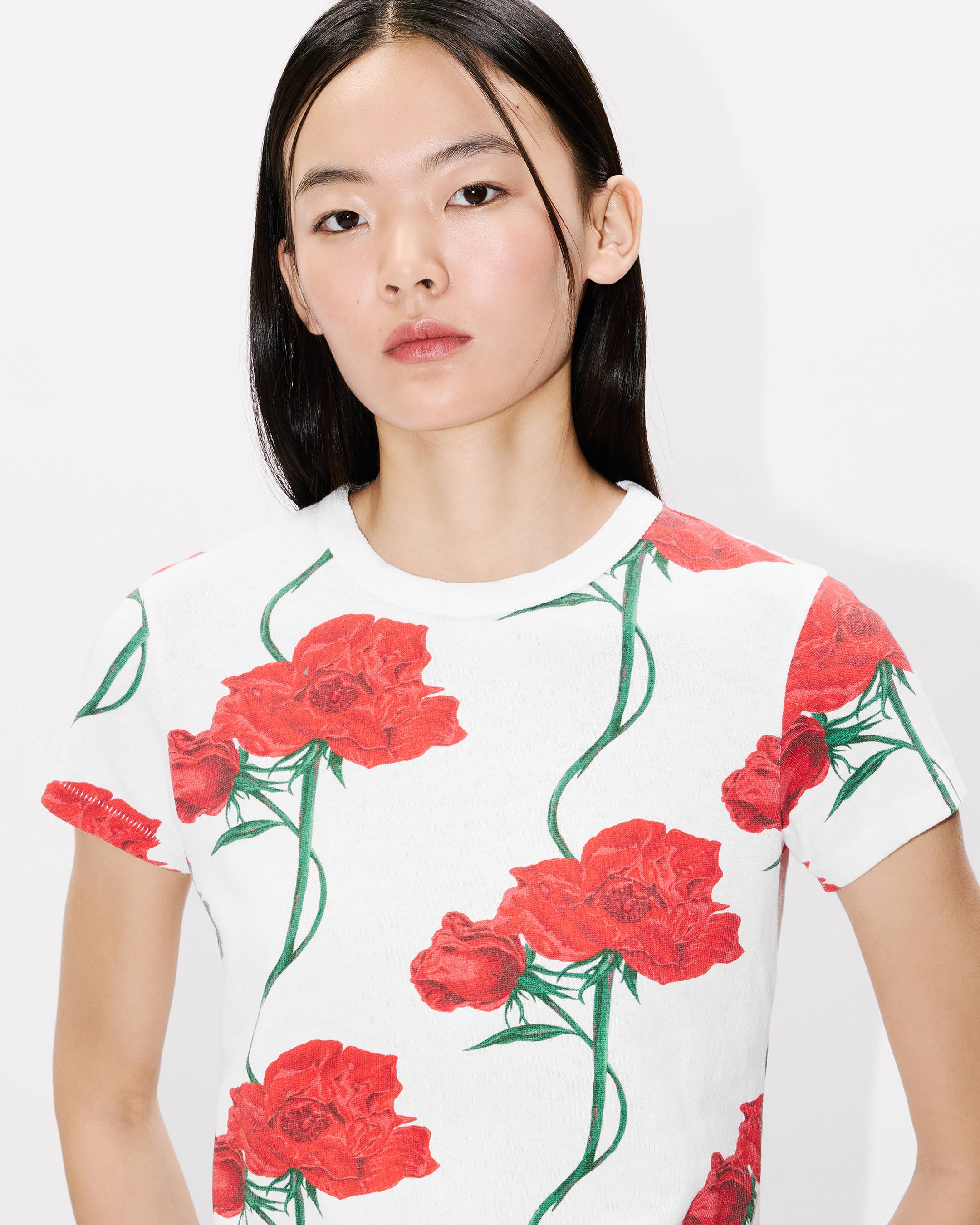 トップス rose KENZO Archive Rose' short sleeve shirt in cotton poplin | Women's