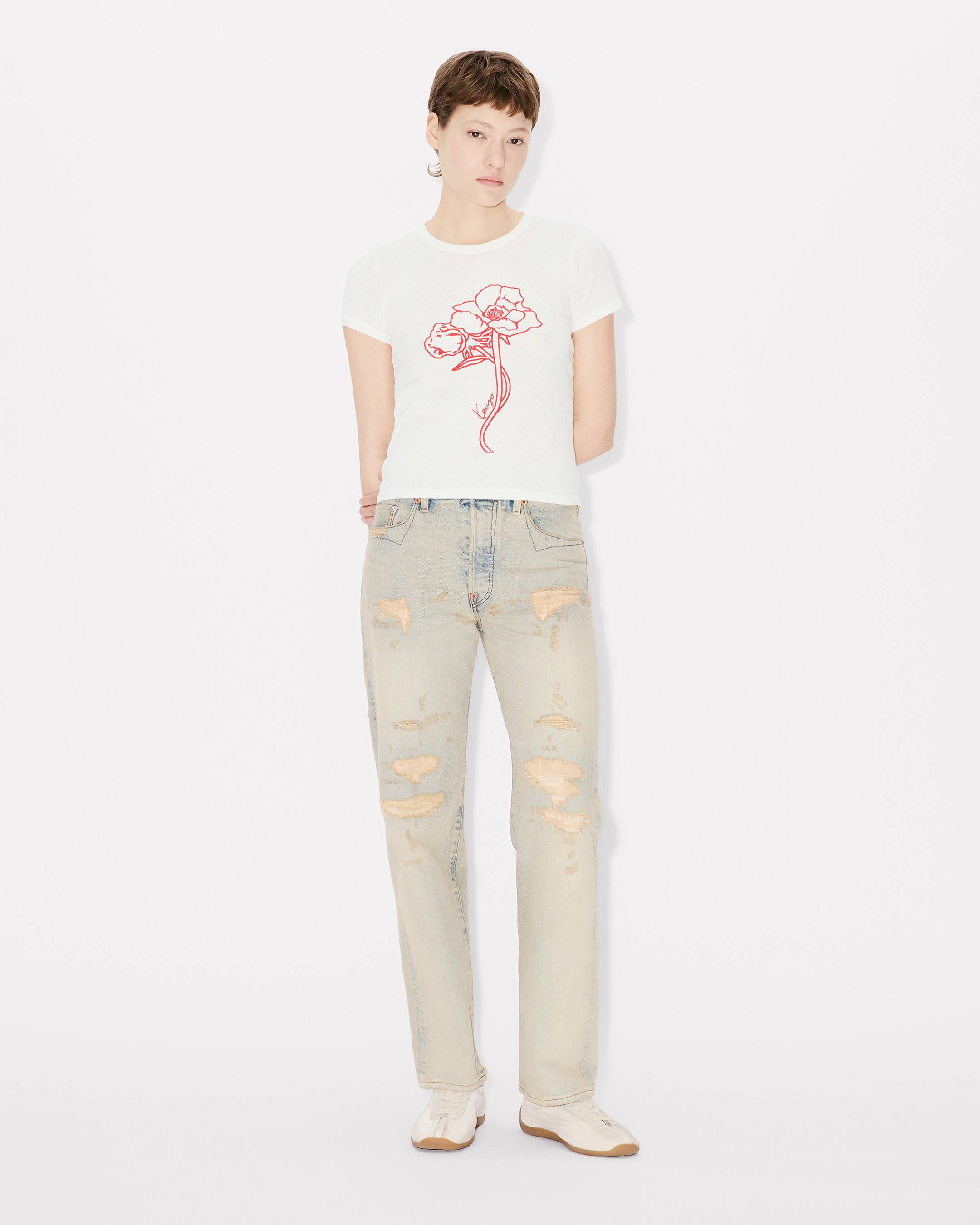 Konturiertes T-Shirt &bdquo;KENZO Archive Rose&ldquo; aus Baumwolle