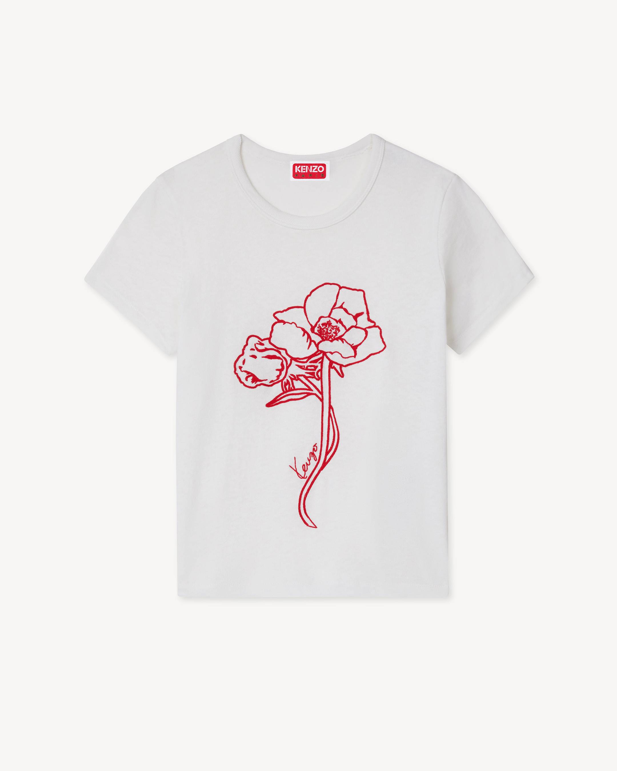KENZO Archive Rose' outlined T-shirt in cotton | Women's | KENZO