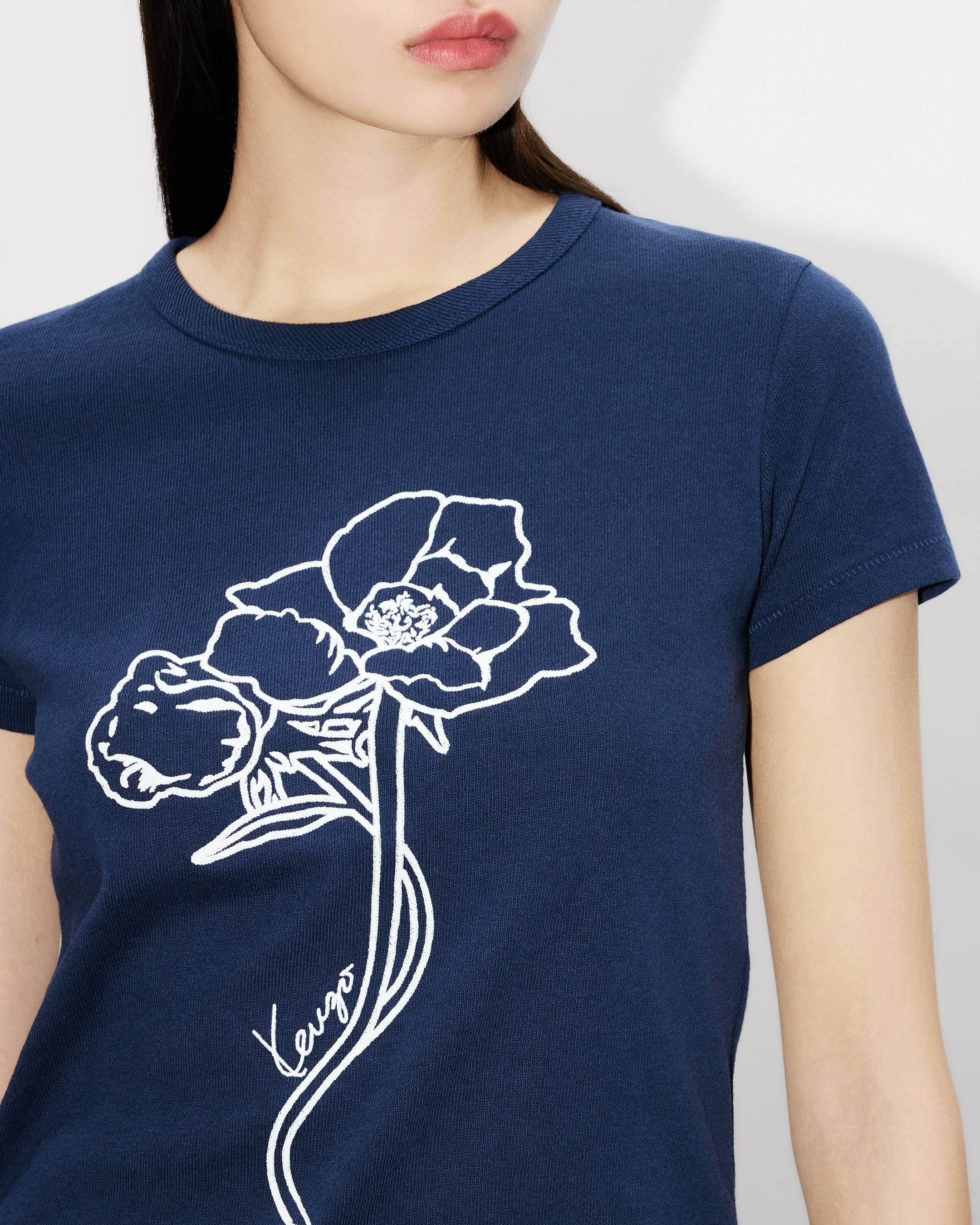 Konturiertes T-Shirt &bdquo;KENZO Archive Rose&ldquo; aus Baumwolle