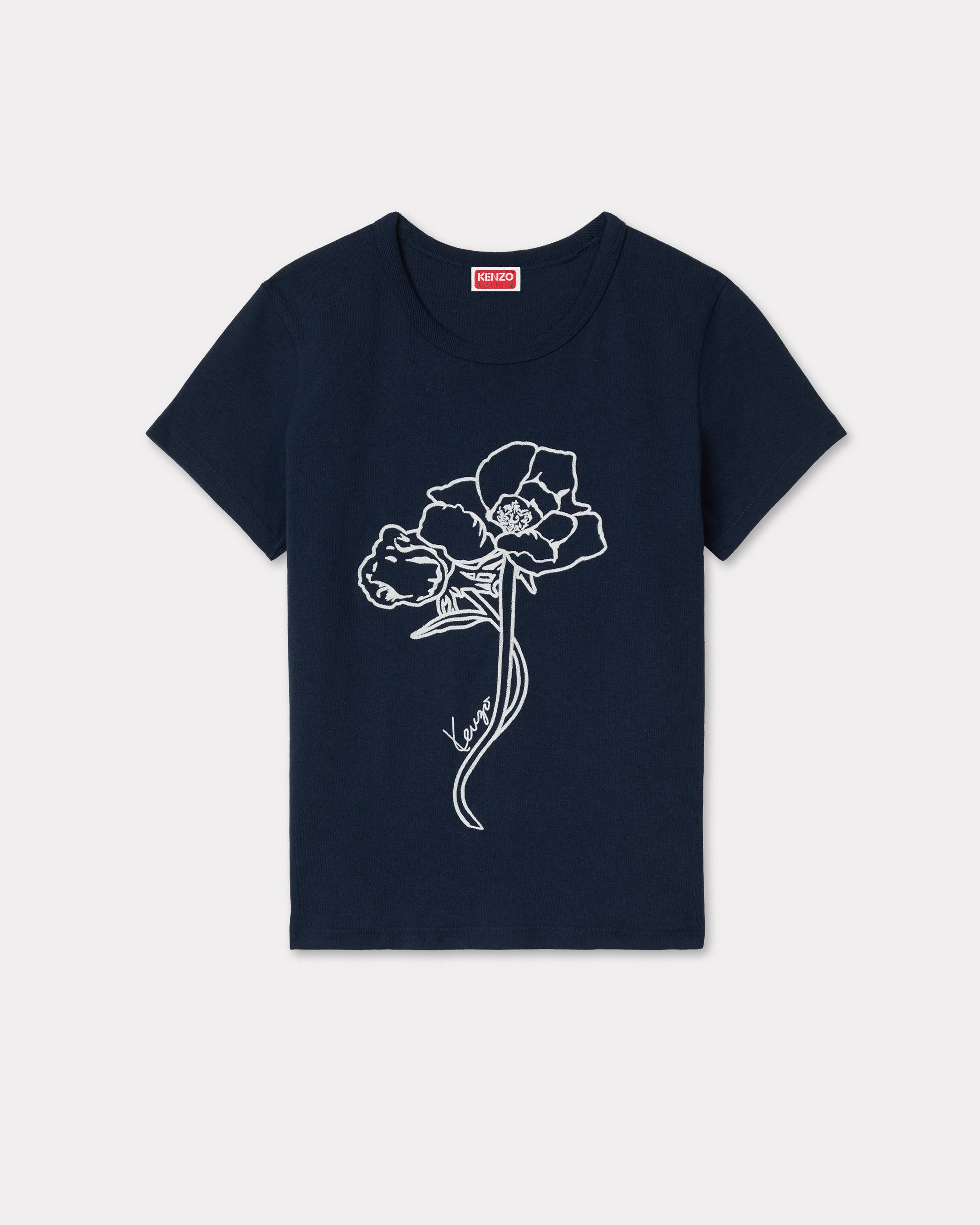 Konturiertes T-Shirt &bdquo;KENZO Archive Rose&ldquo; aus Baumwolle