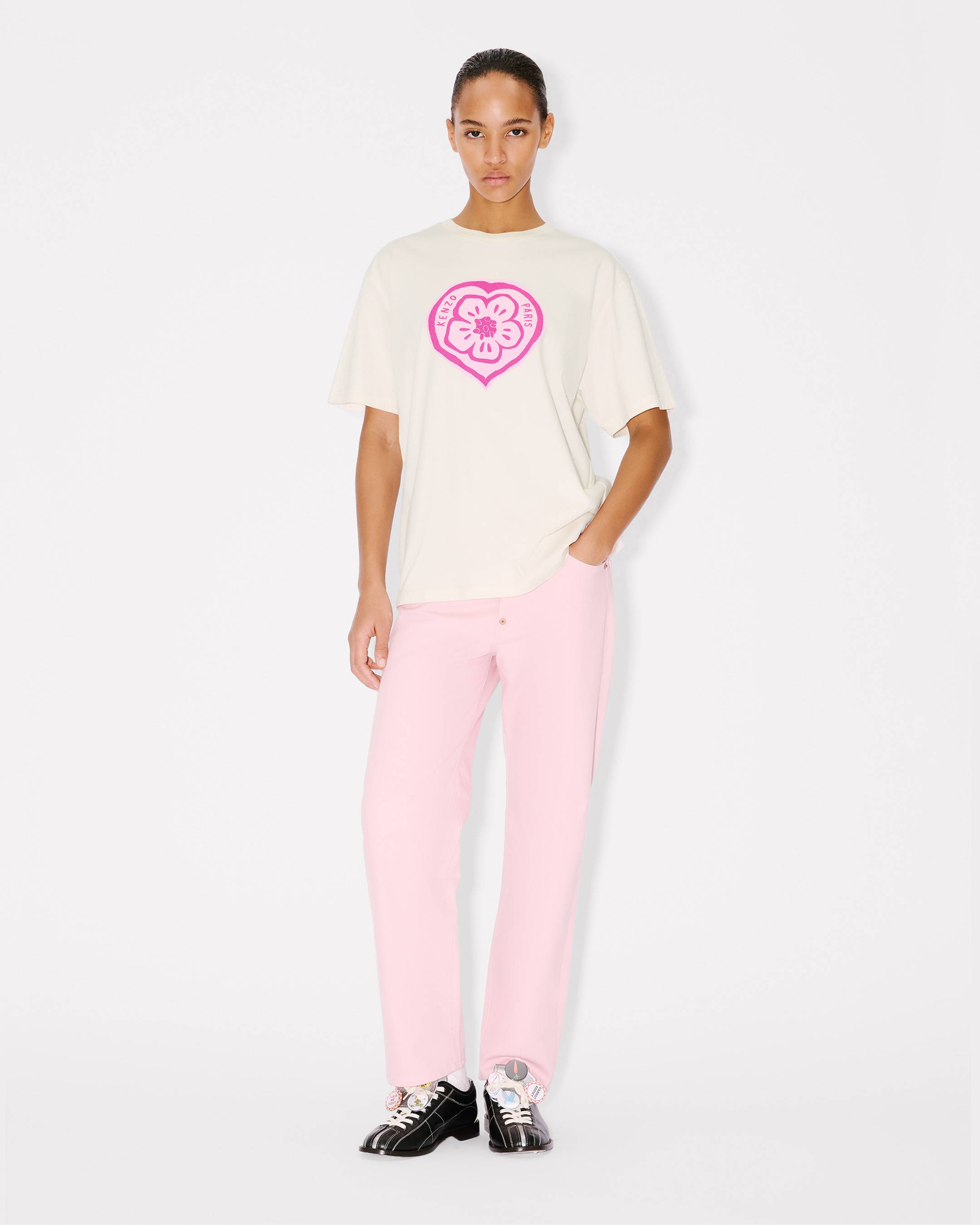 KENZO ボックスシルエット フリルシャツ KENZO Boke Heart' ルーズ Tシャツ イン コットン | KENZO