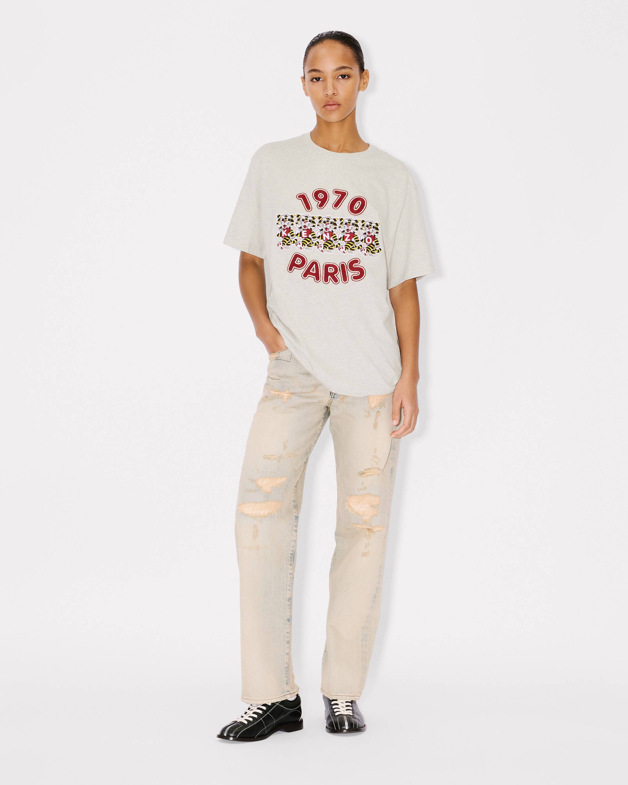 KENZO Wild Tiger' embroidered loose T-shirt in cotton | Women's