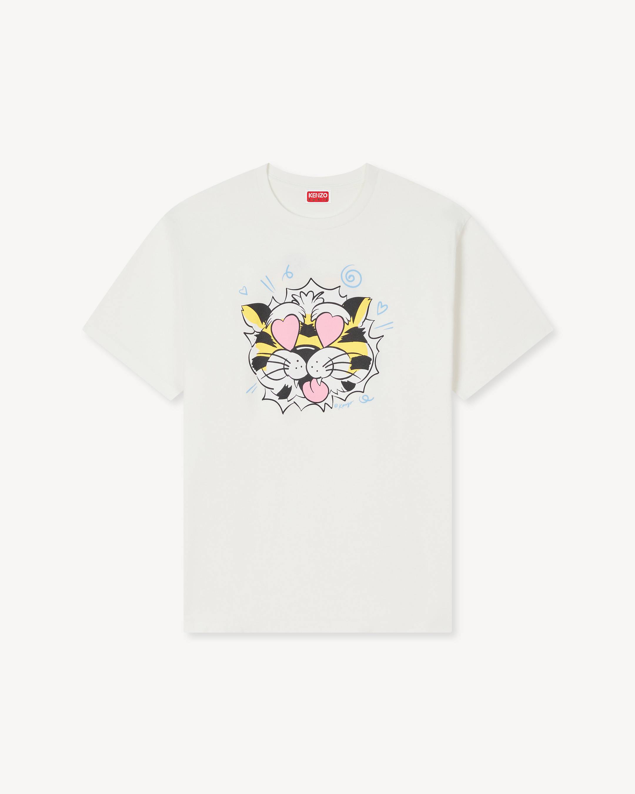 KENZO 'Kenzo Wild Tiger' Loose T-shirt In Cotton Off White - Womens Size M