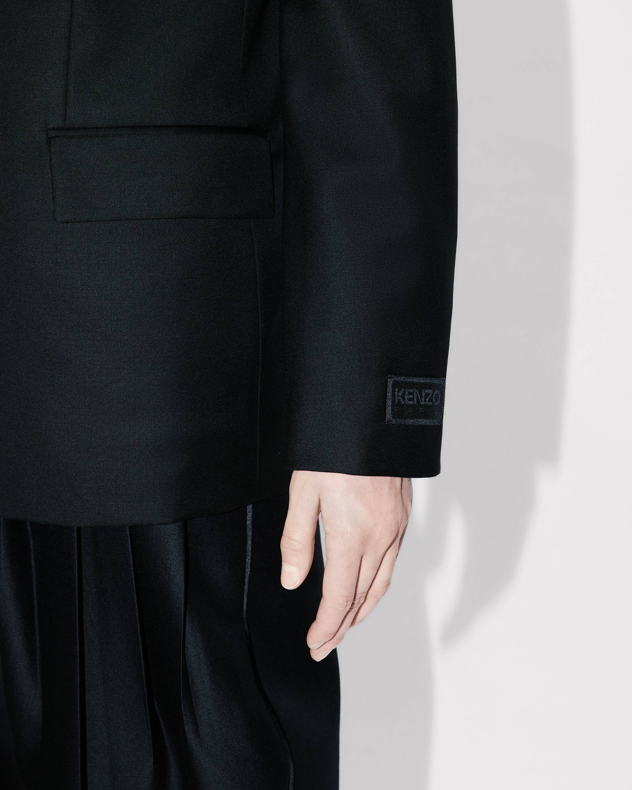 Kimono blazer in virgin wool and silk