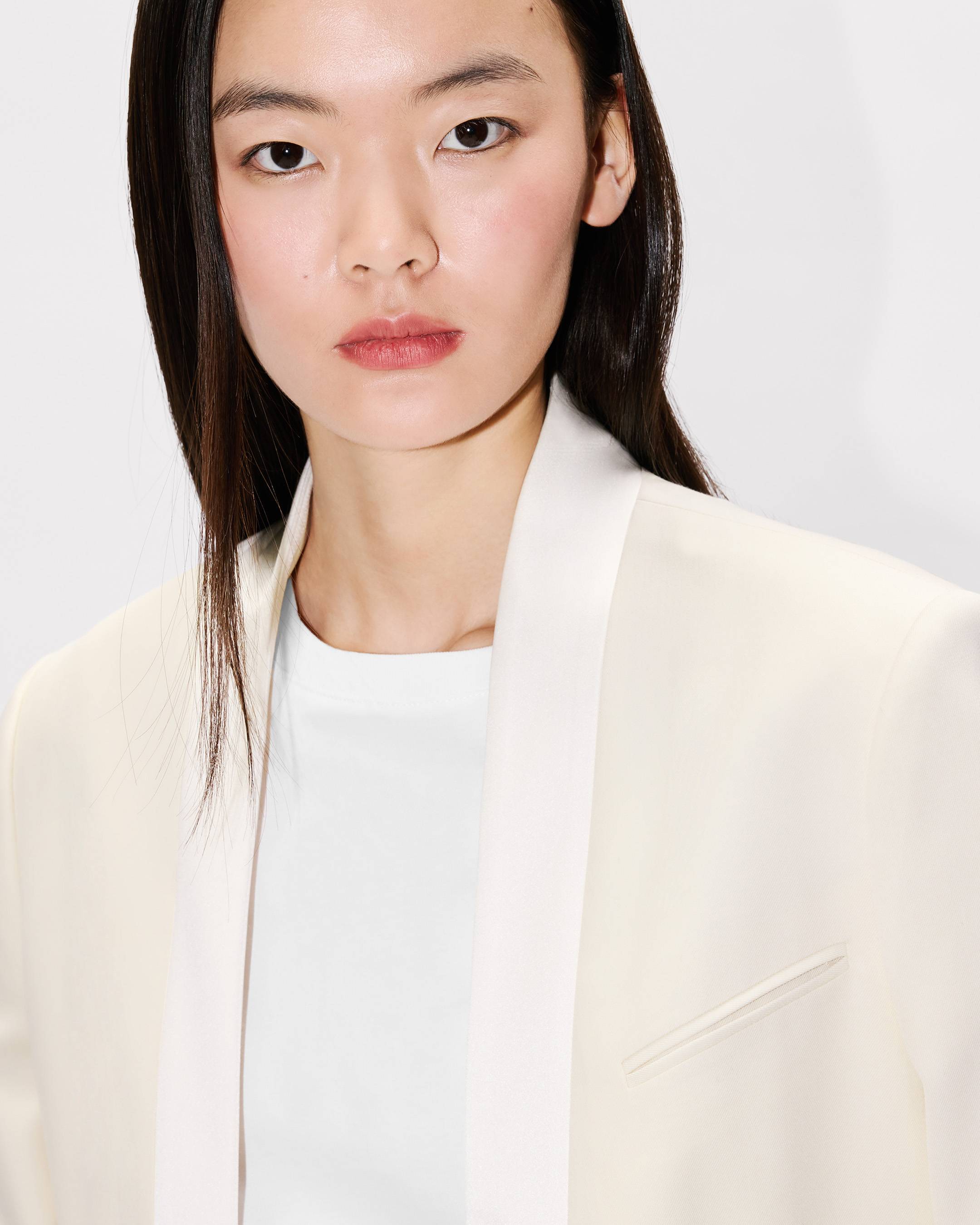 Single breasted kimono blazer in virgin wool