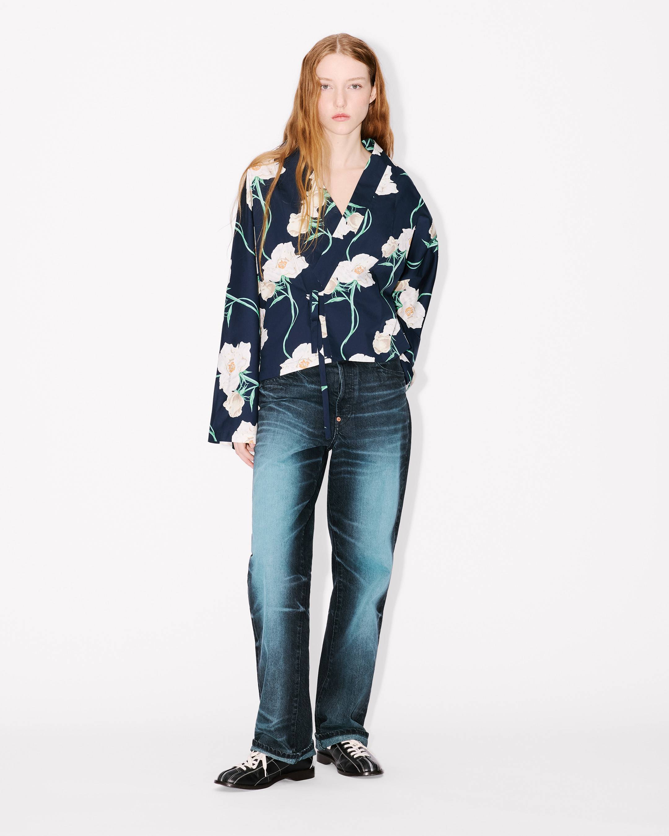 Leichte Kimono-Jacke &bdquo;KENZO Archive Rose&ldquo; aus Baumwolle