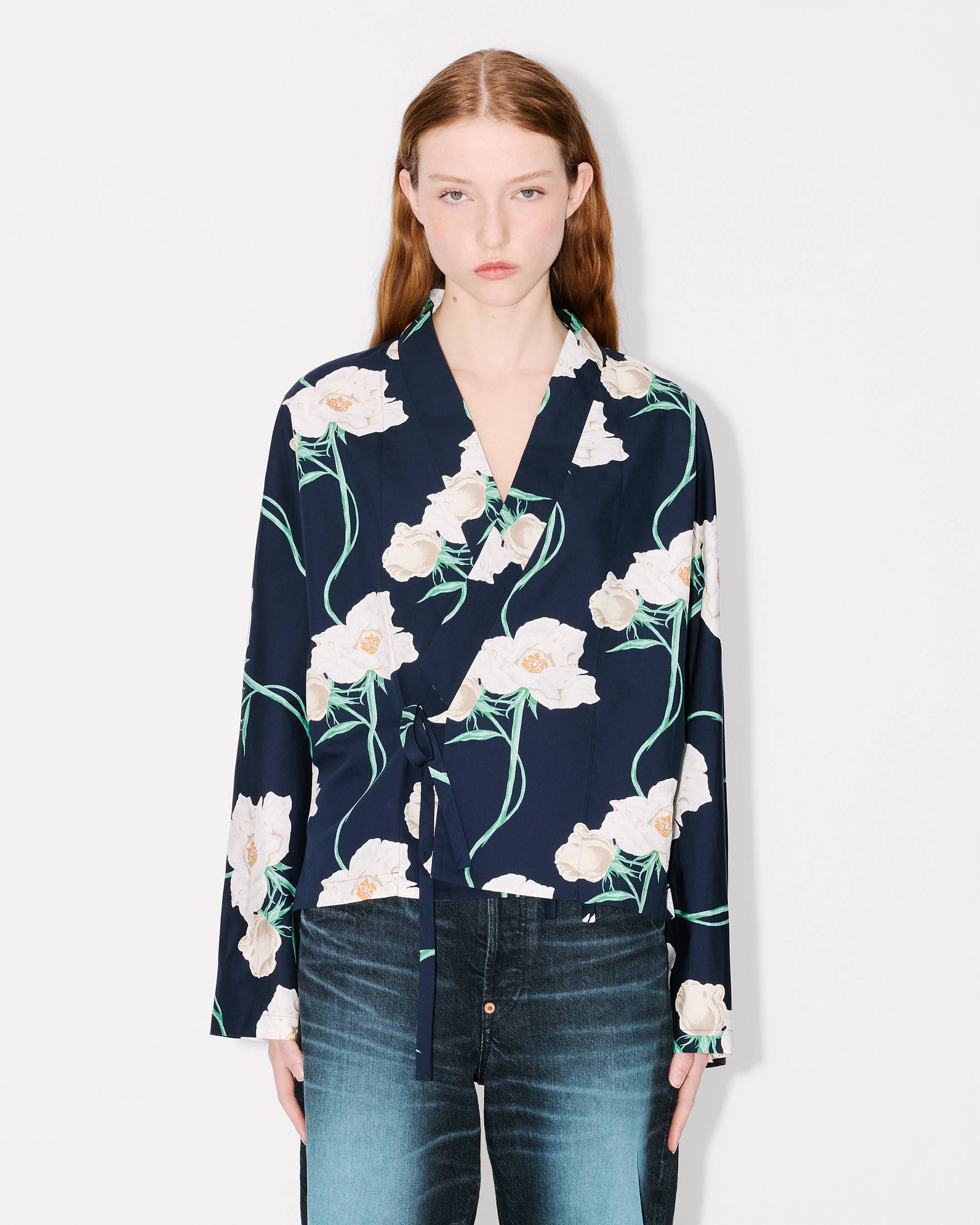 Leichte Kimono-Jacke &bdquo;KENZO Archive Rose&ldquo; aus Baumwolle