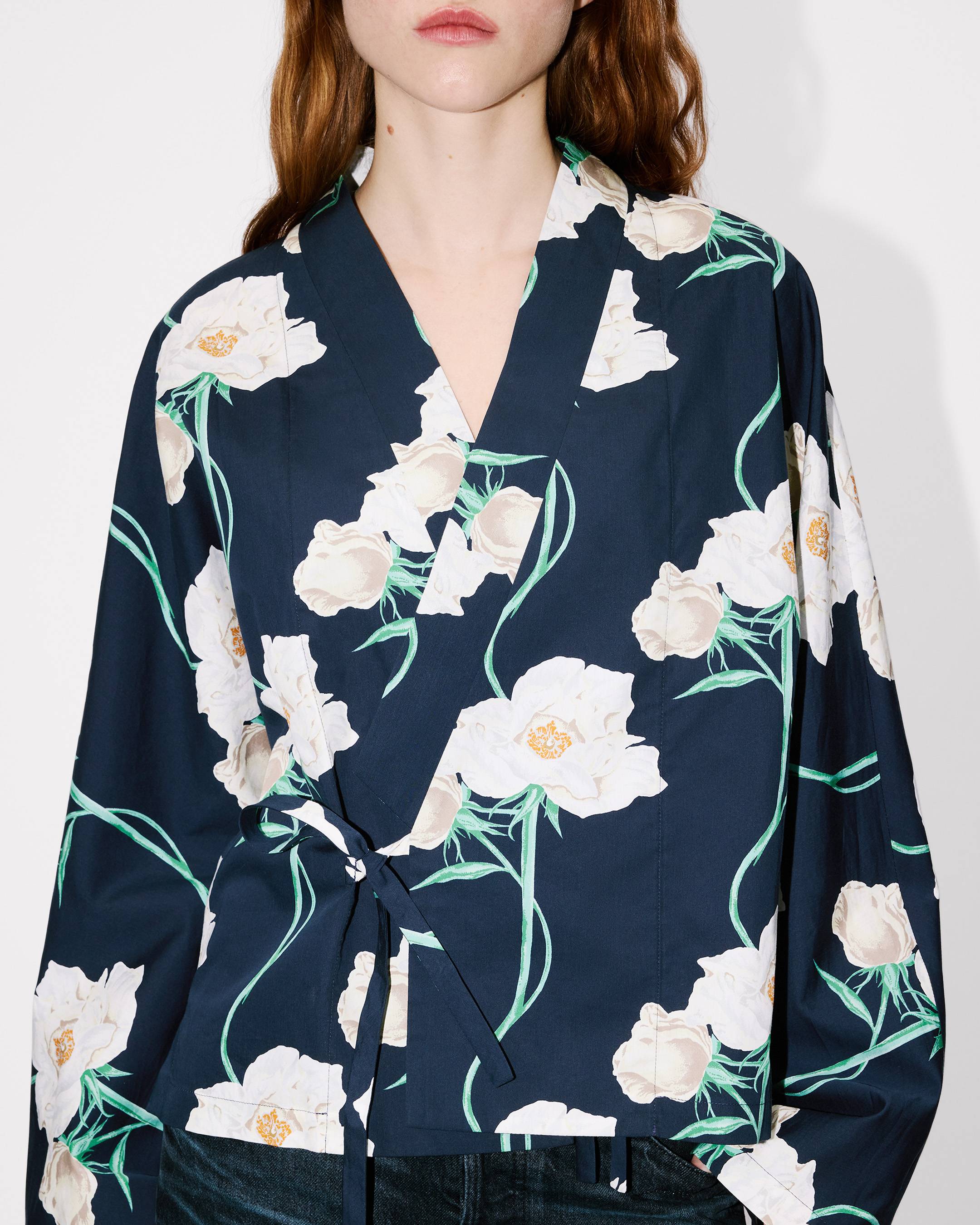 Leichte Kimono-Jacke &bdquo;KENZO Archive Rose&ldquo; aus Baumwolle