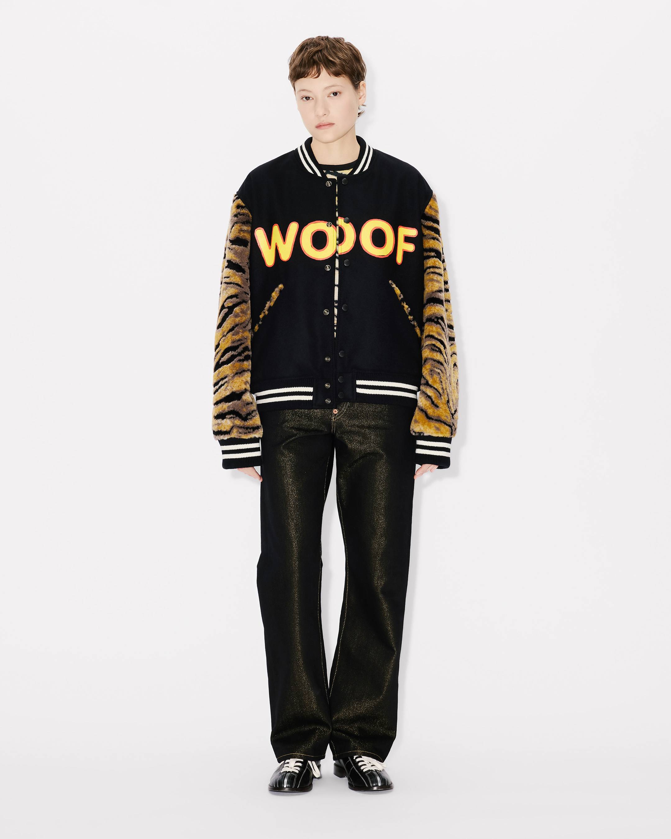 KENZO Tiger' genderless printed varsity jacket in virgin wool