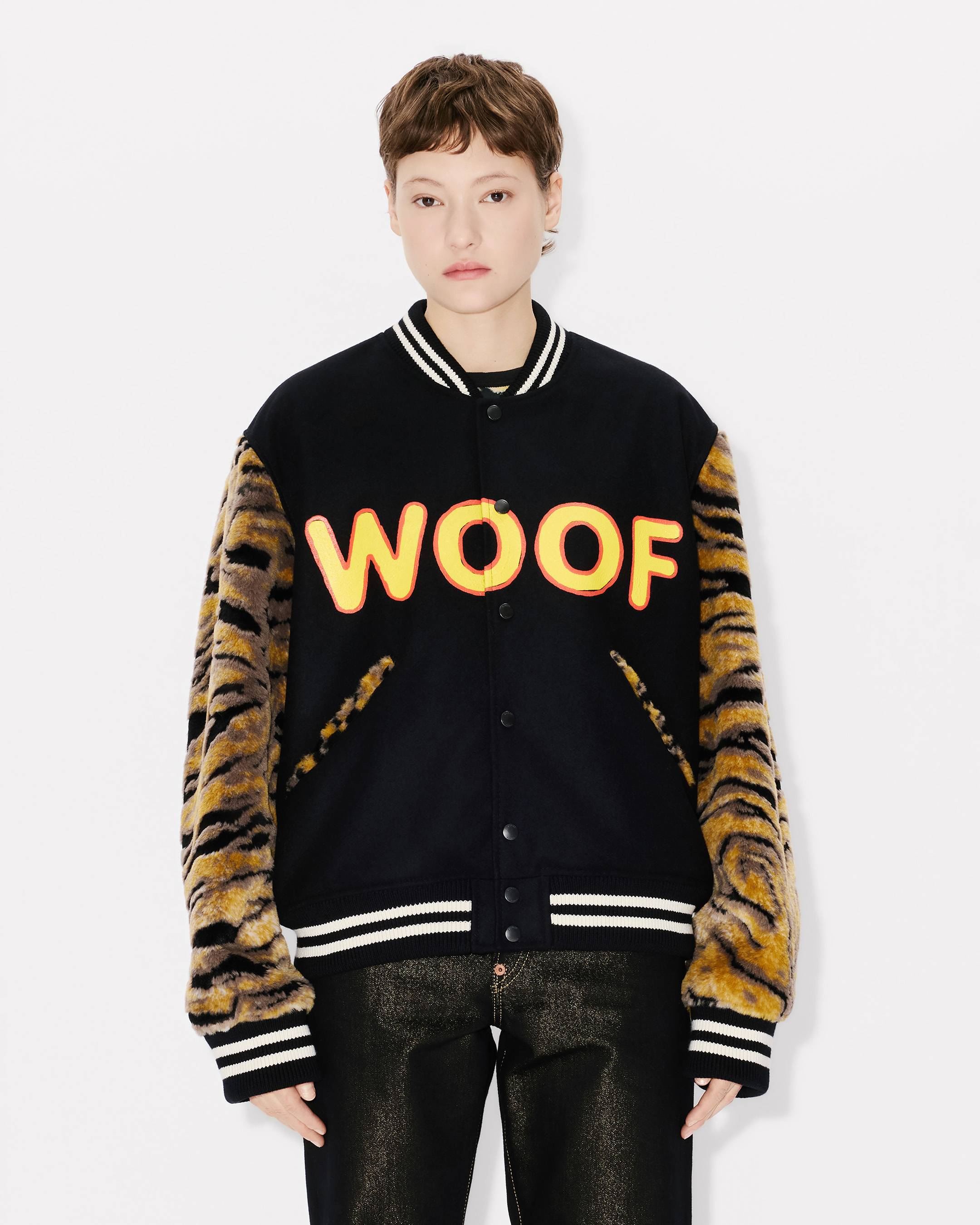 KENZO Tiger' genderless printed varsity jacket in virgin wool