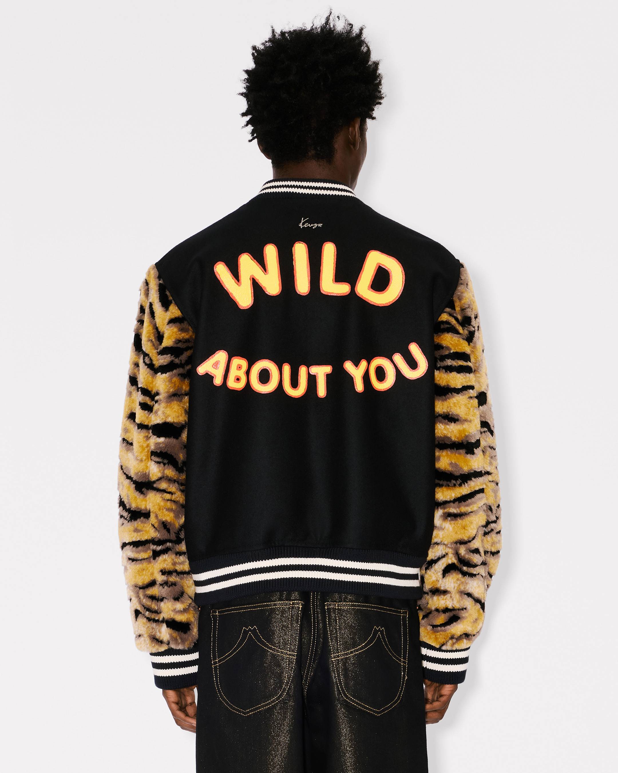 KENZO Tiger' genderless printed varsity jacket in virgin wool
