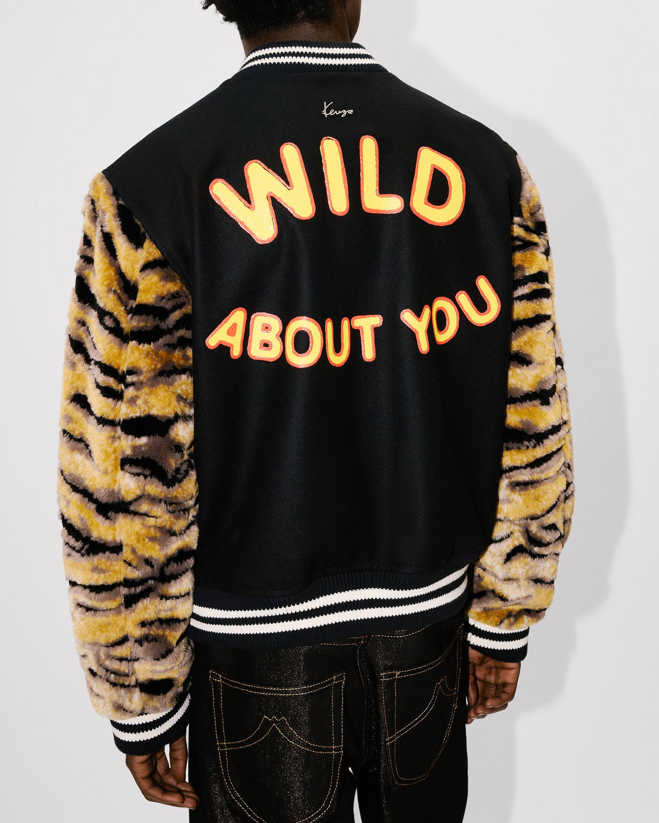 KENZO Tiger' genderless printed varsity jacket in virgin wool