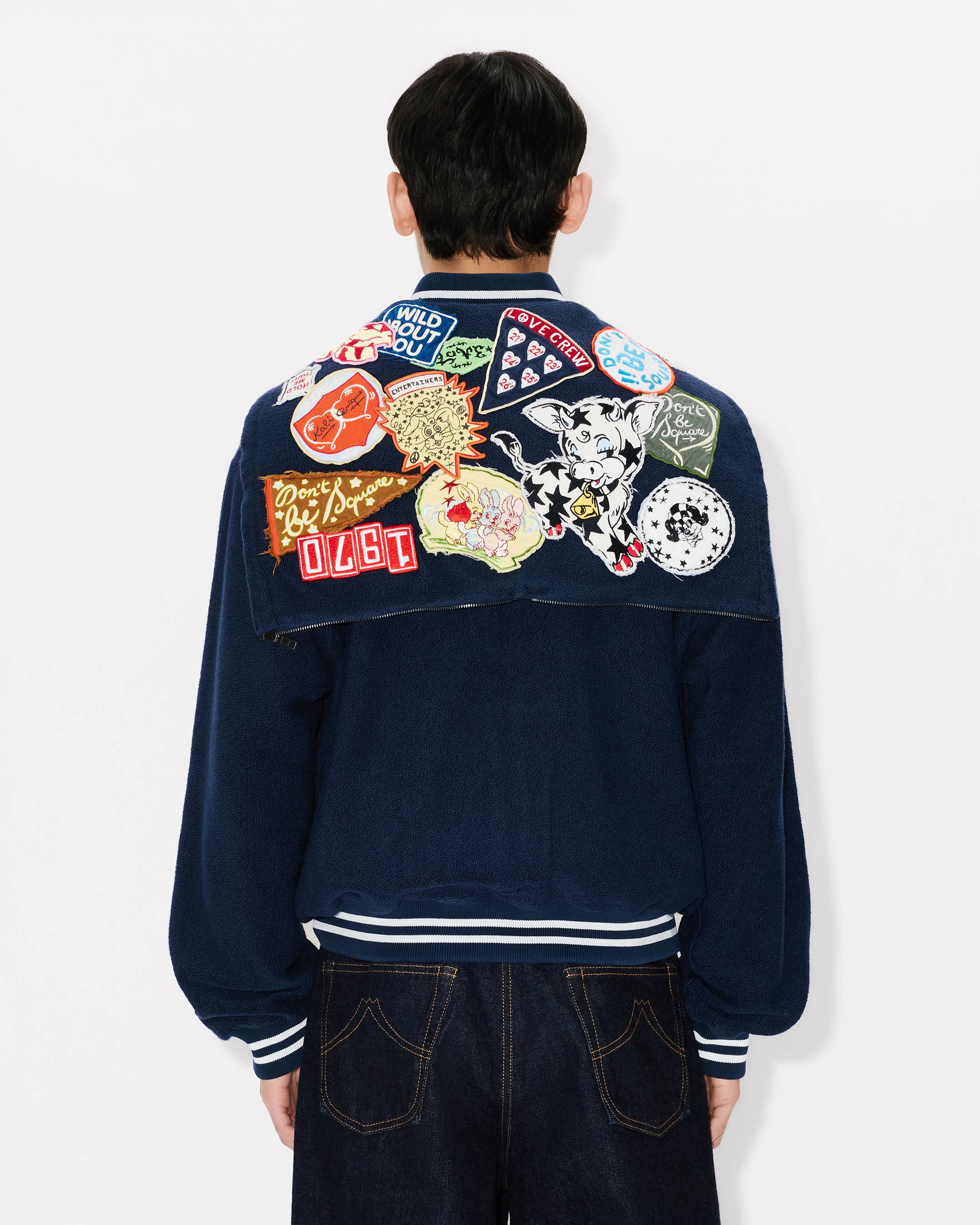 'KENZO Badges' embroidered afterhood blouson in cotton