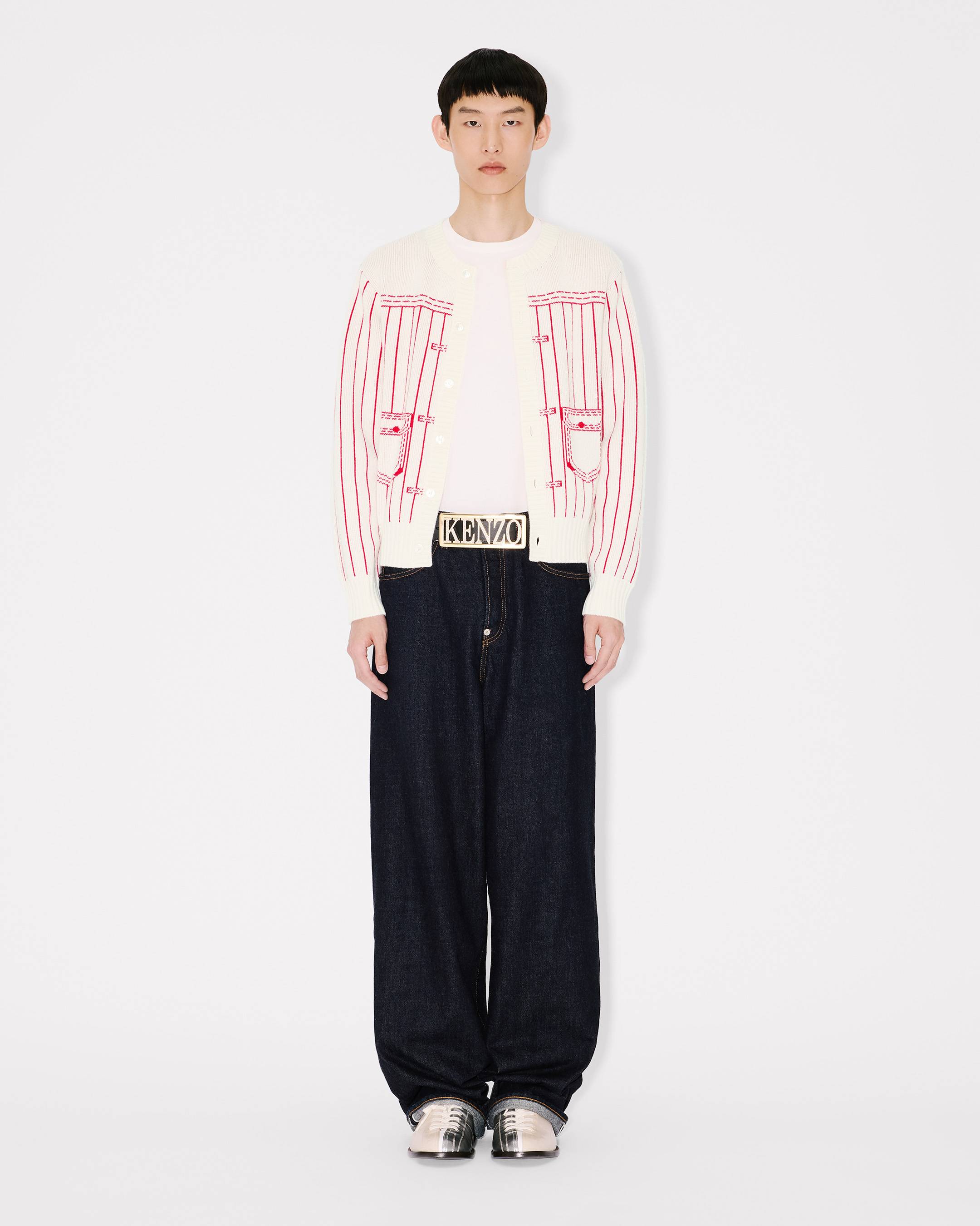 'KENZO Trompe L'oeil' cardigan in cotton wool