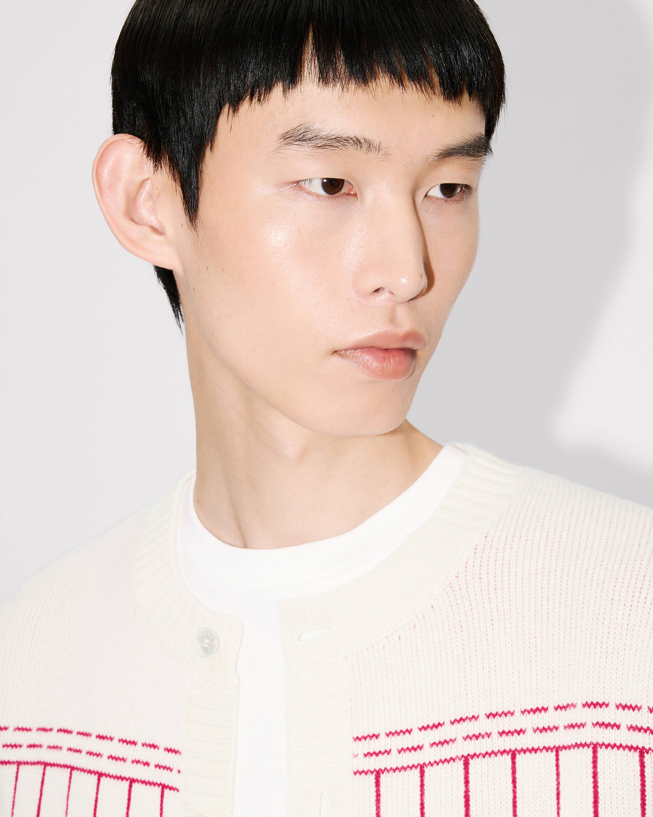 'KENZO Trompe L'oeil' cardigan in cotton wool