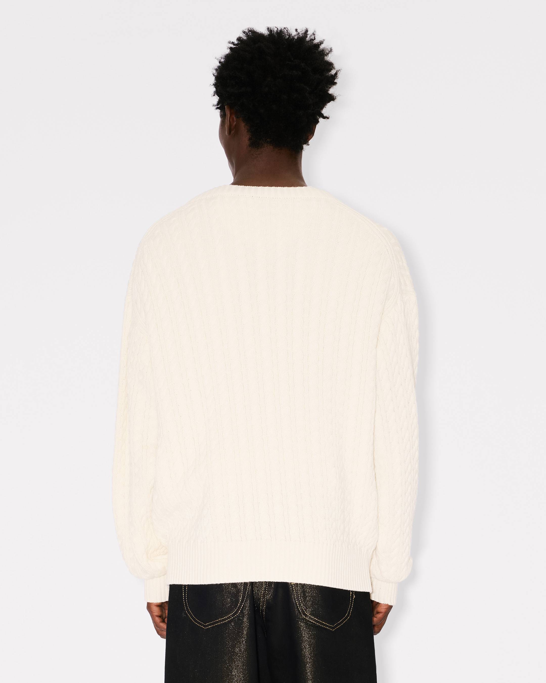 'Boke Flower' embroidered knit cardigan in cotton wool