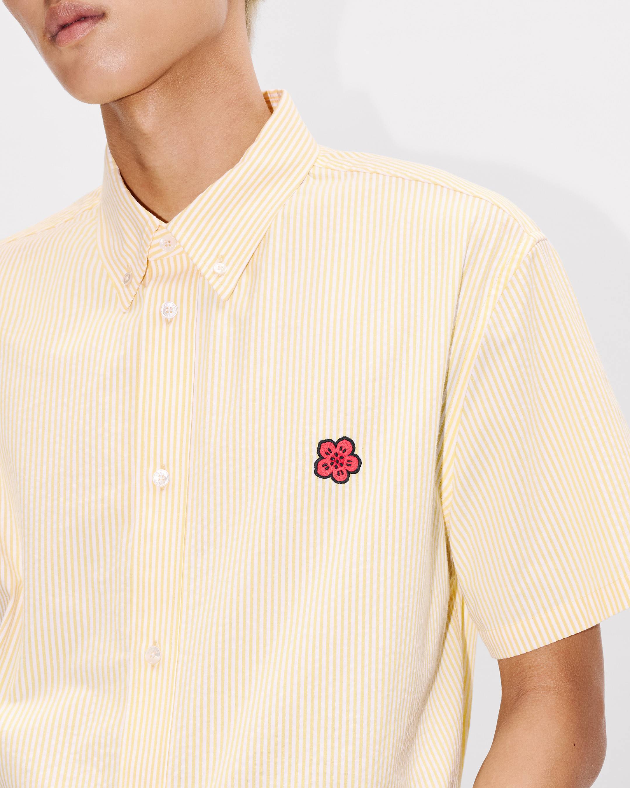 Kurz&auml;rmeliges Hemd &bdquo;Boke Flower&ldquo; aus Seersucker-Baumwolle