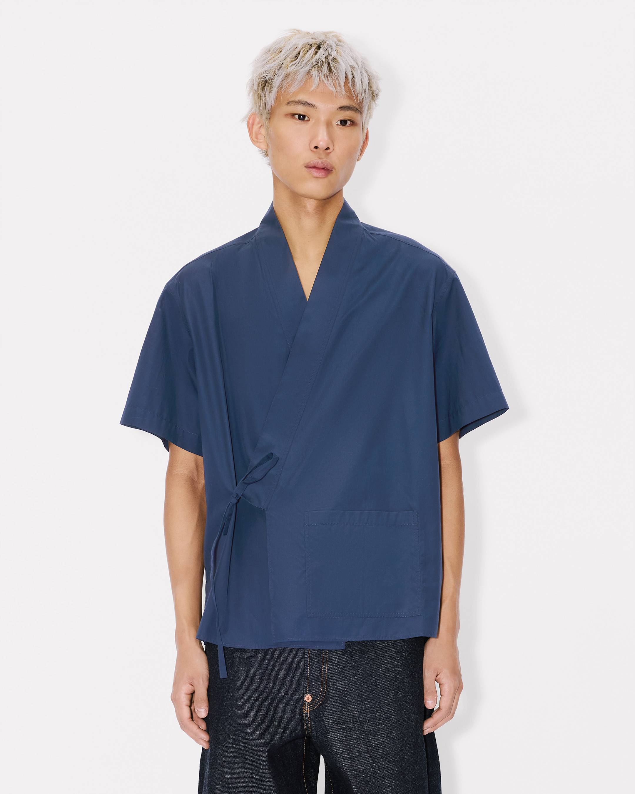 Kimono short sleeve shirt in cotton